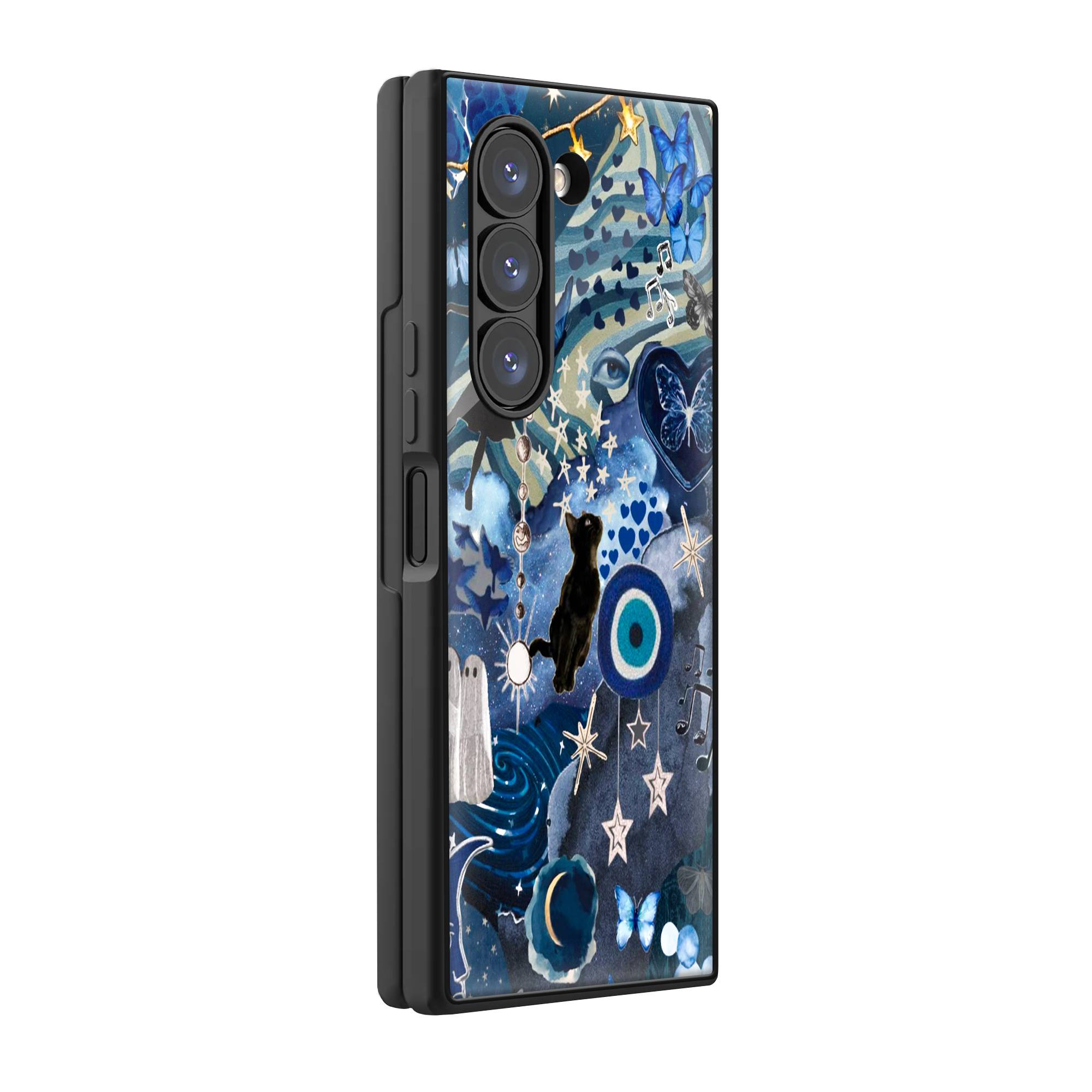 Blue Galaxy Samsung Z Fold Glass Case image 0