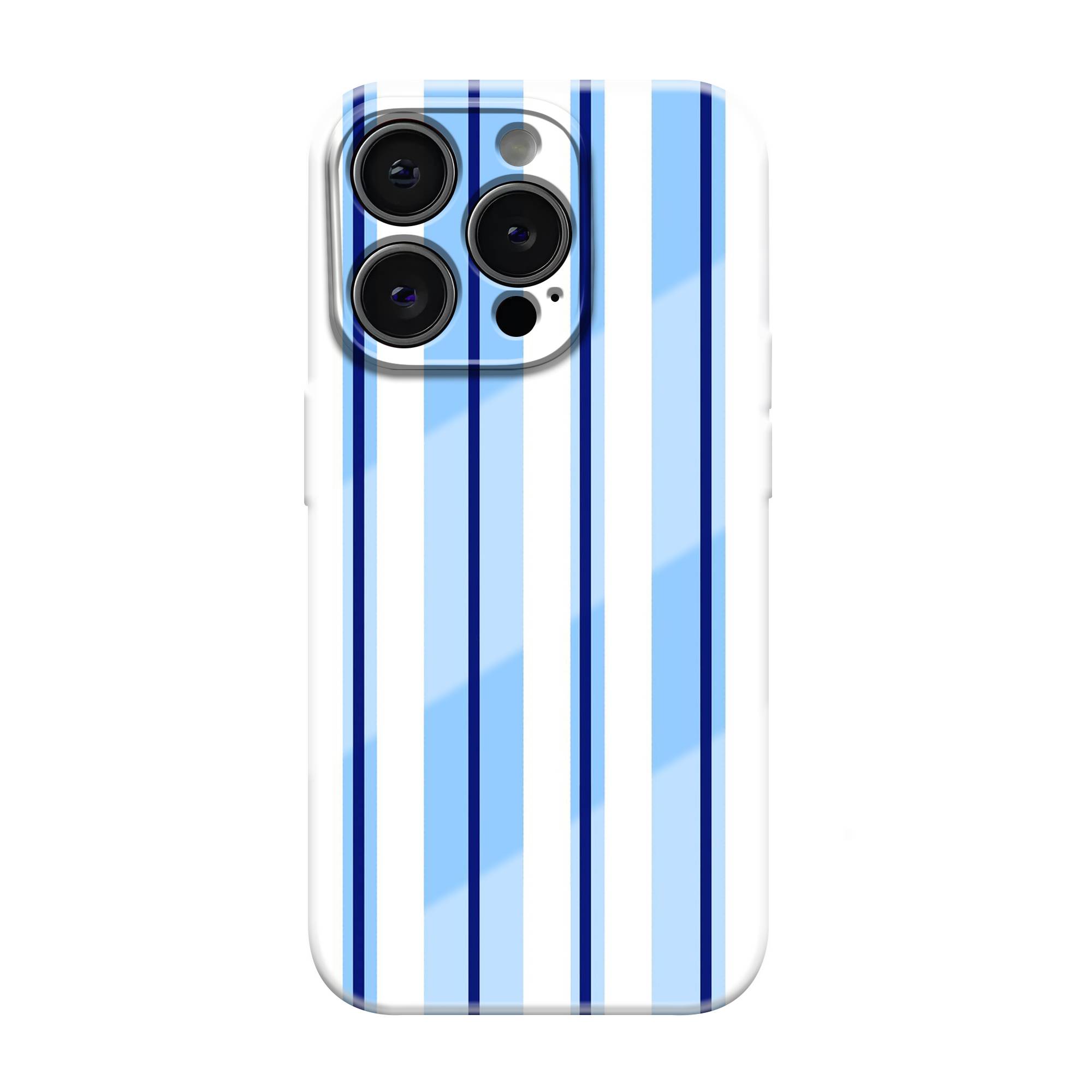 Blue Linen Stripes Glossy Hard Case