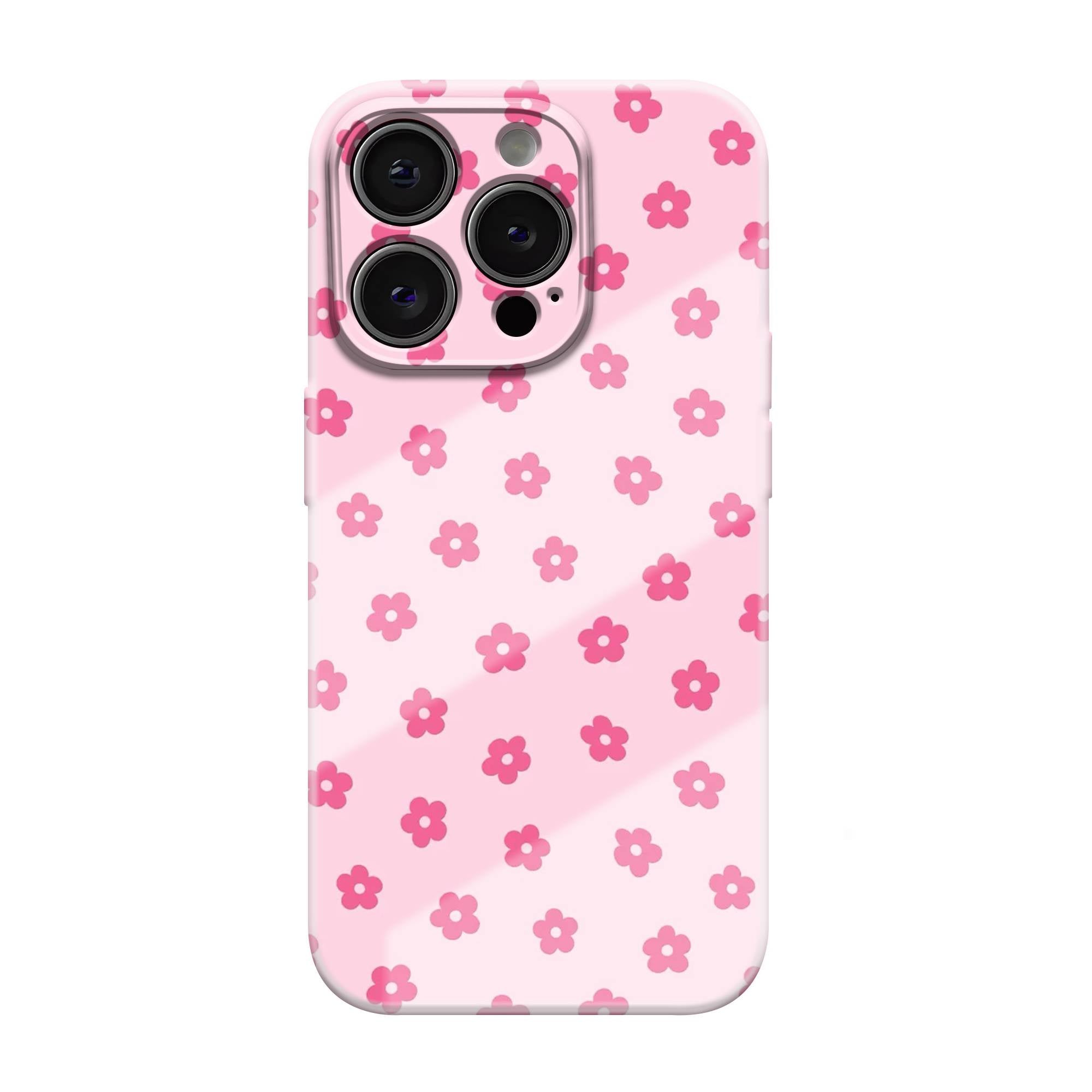 Pink Daisy Dots Shell Glossy Hard Case