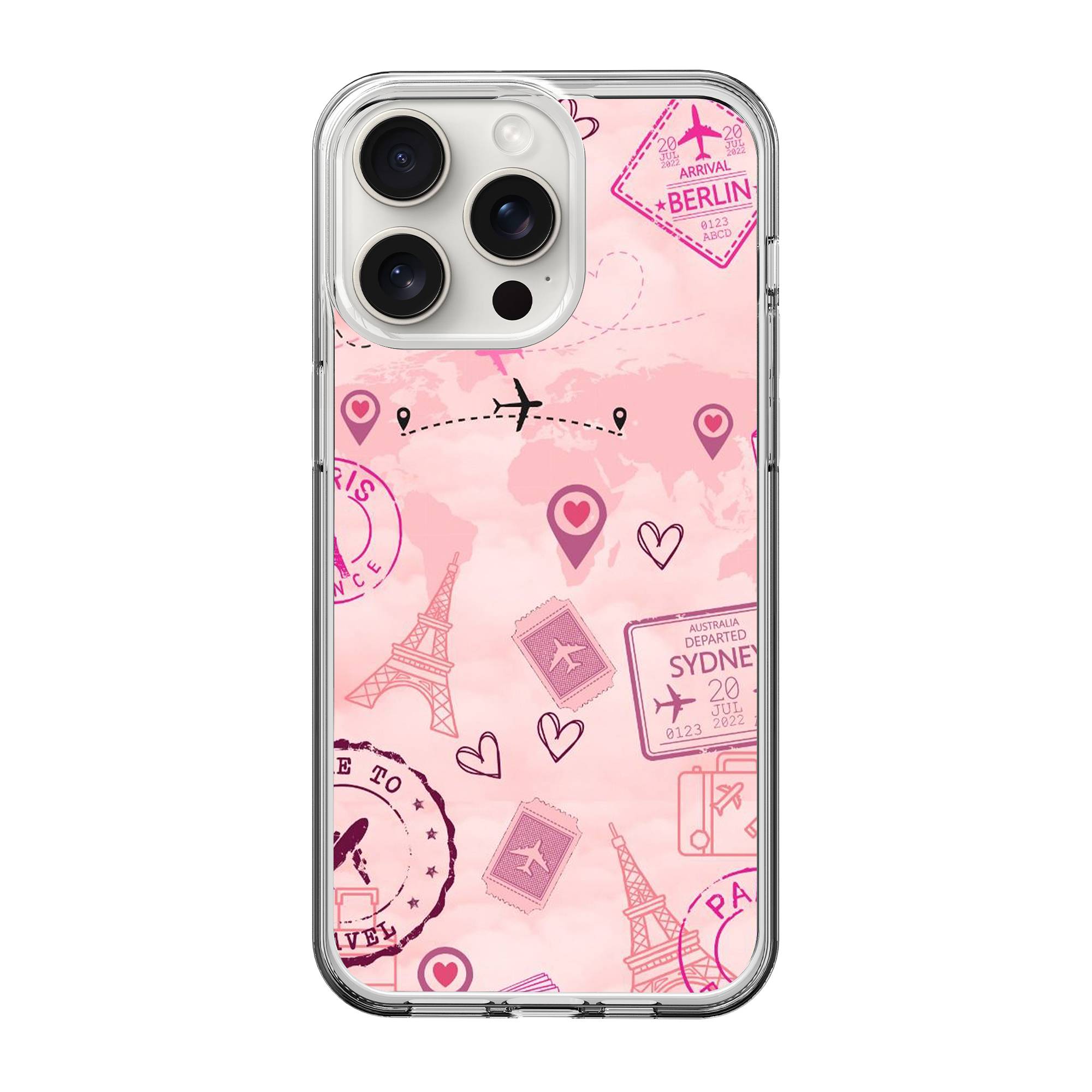 Pink Travel Clear Case image 0