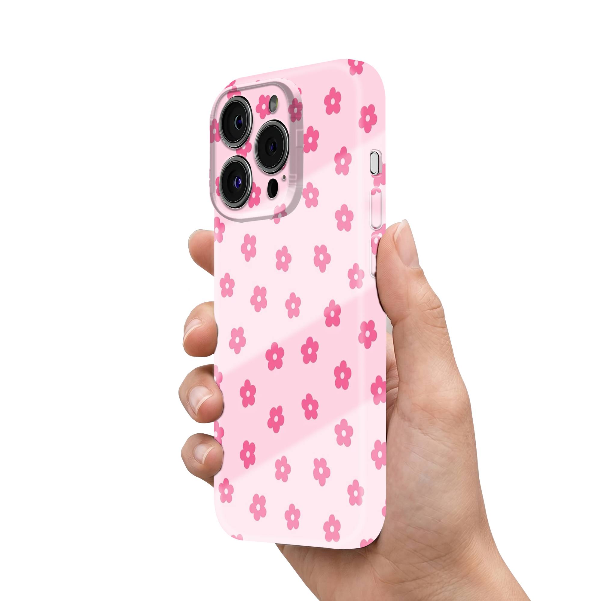 Pink Daisy Dots Shell Glossy Hard Case