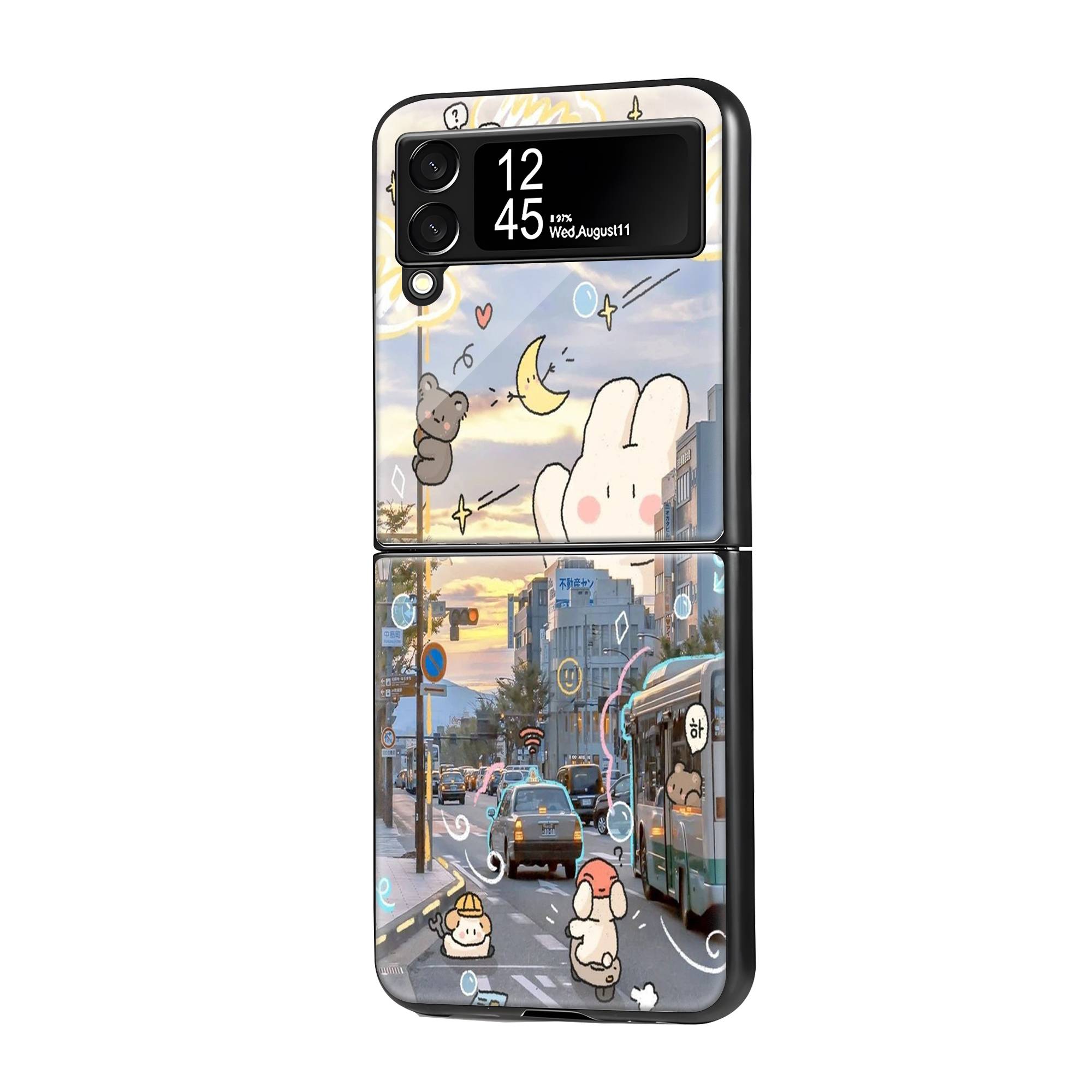 Kawaii City Samsung Z Flip Glass Case image 0