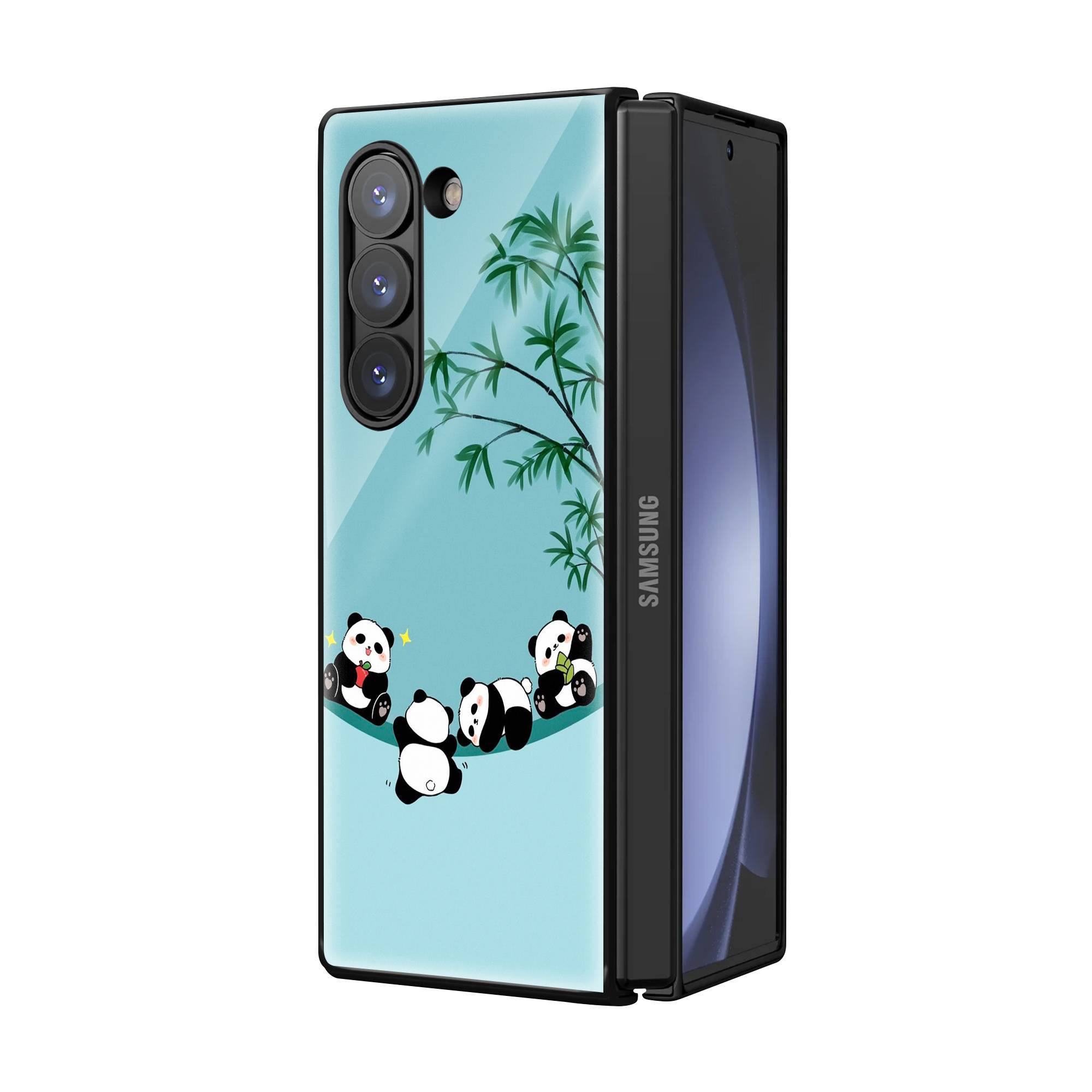 Baby Panda Samsung Z Fold Glass Case image 1