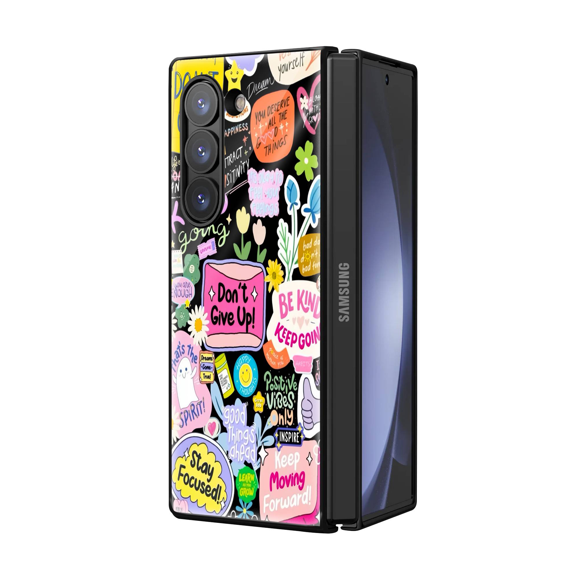 Positive Patchwork Samsung Z Fold Glass Case image 1