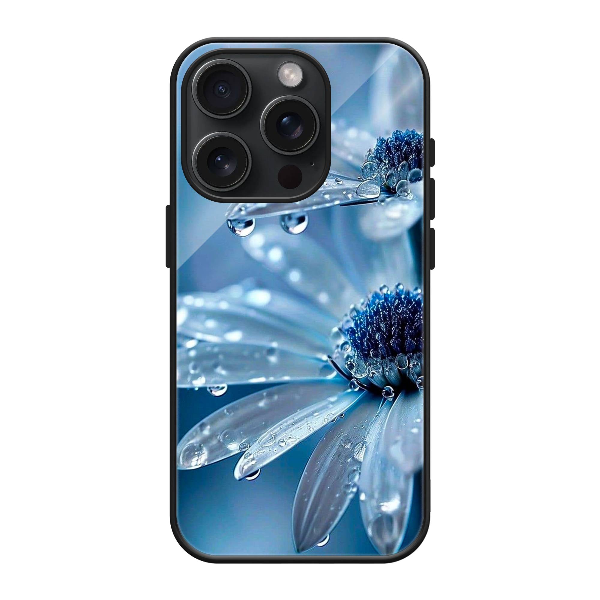 Blue Flowers Glass Case image 0
