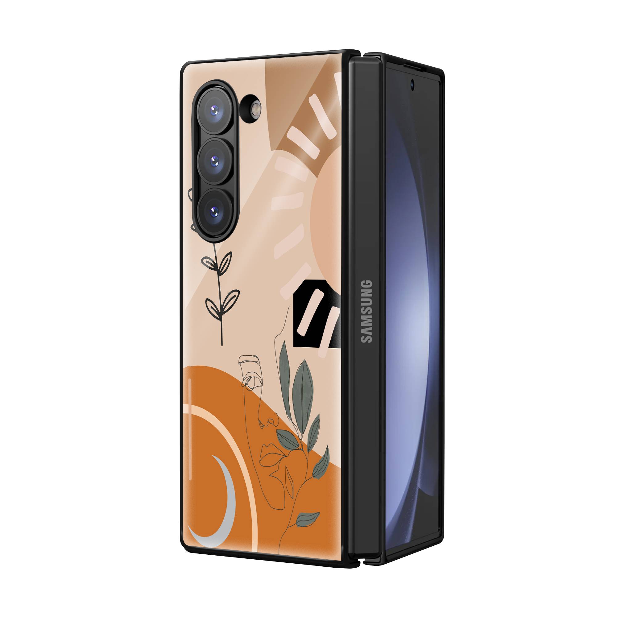 Line Art Samsung Z Fold Glass Case image 1