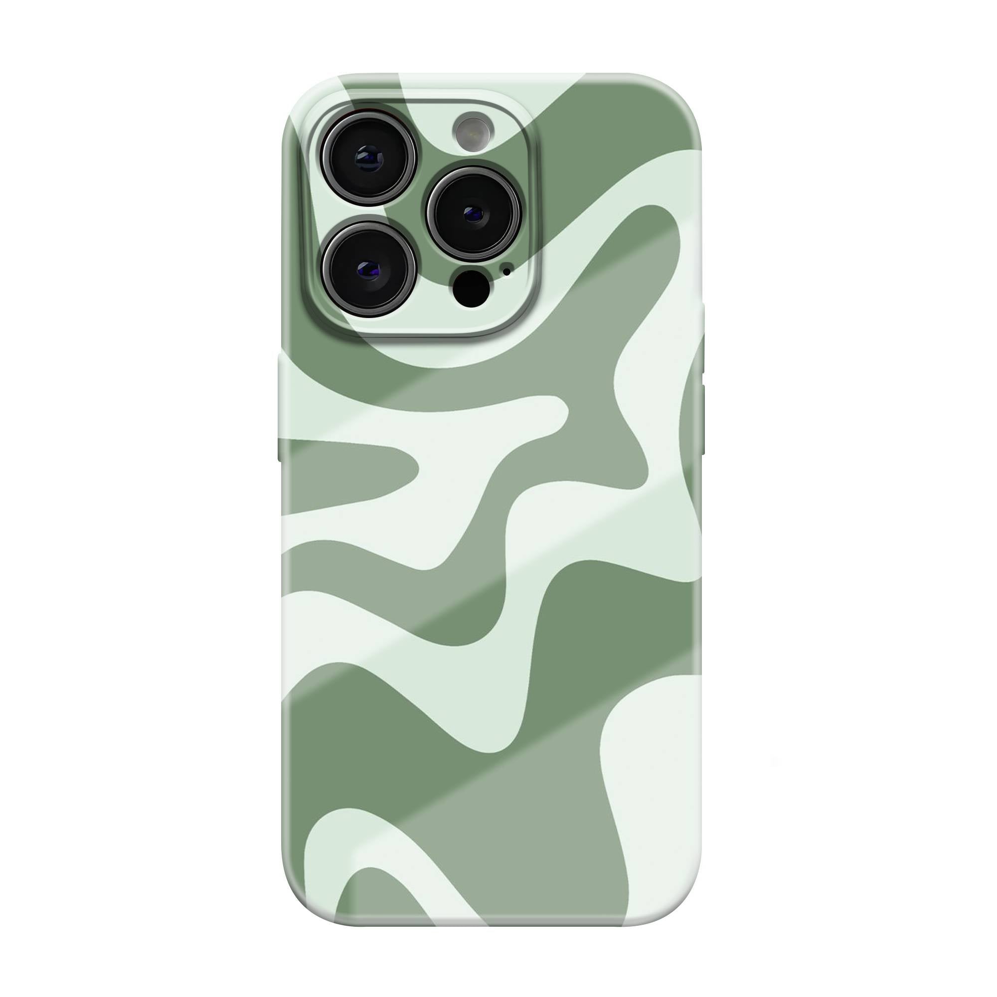 Retro Green Liquid Glossy Hard Case