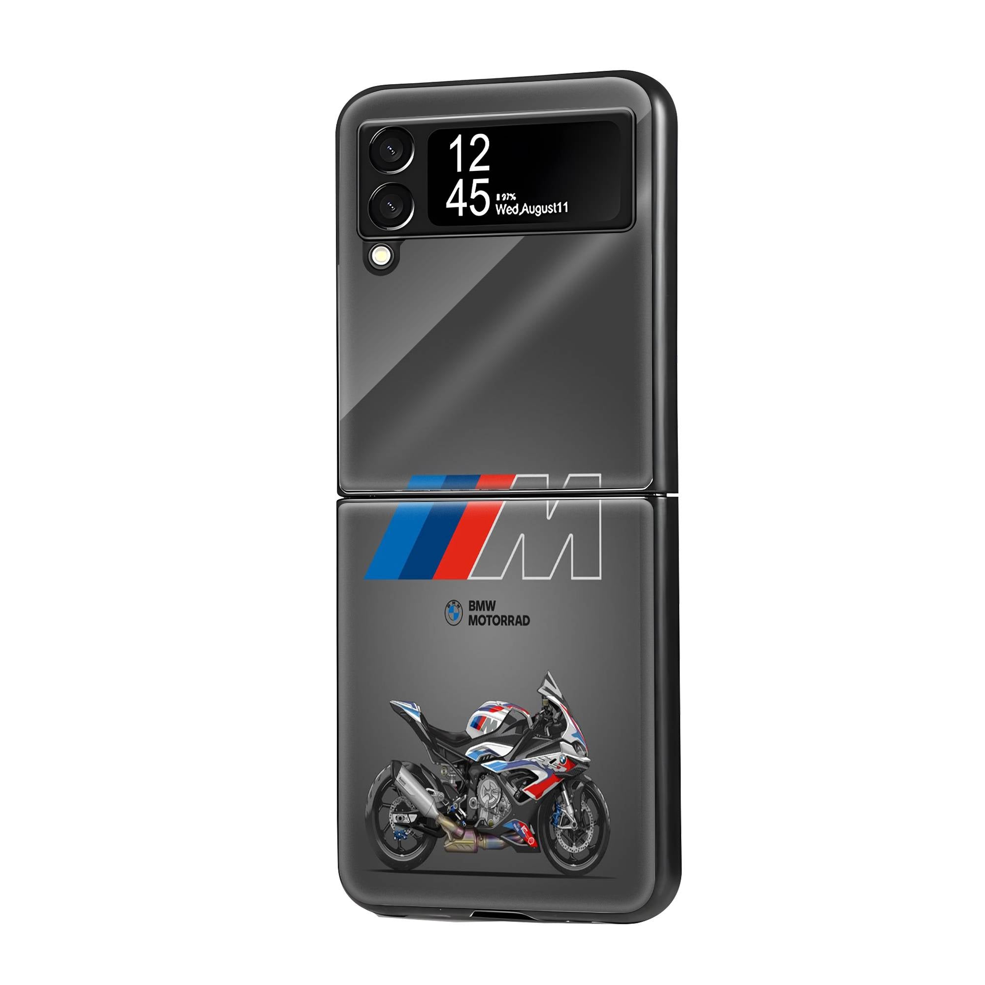 BMW Bike Samsung Z Flip Glass Case image 0