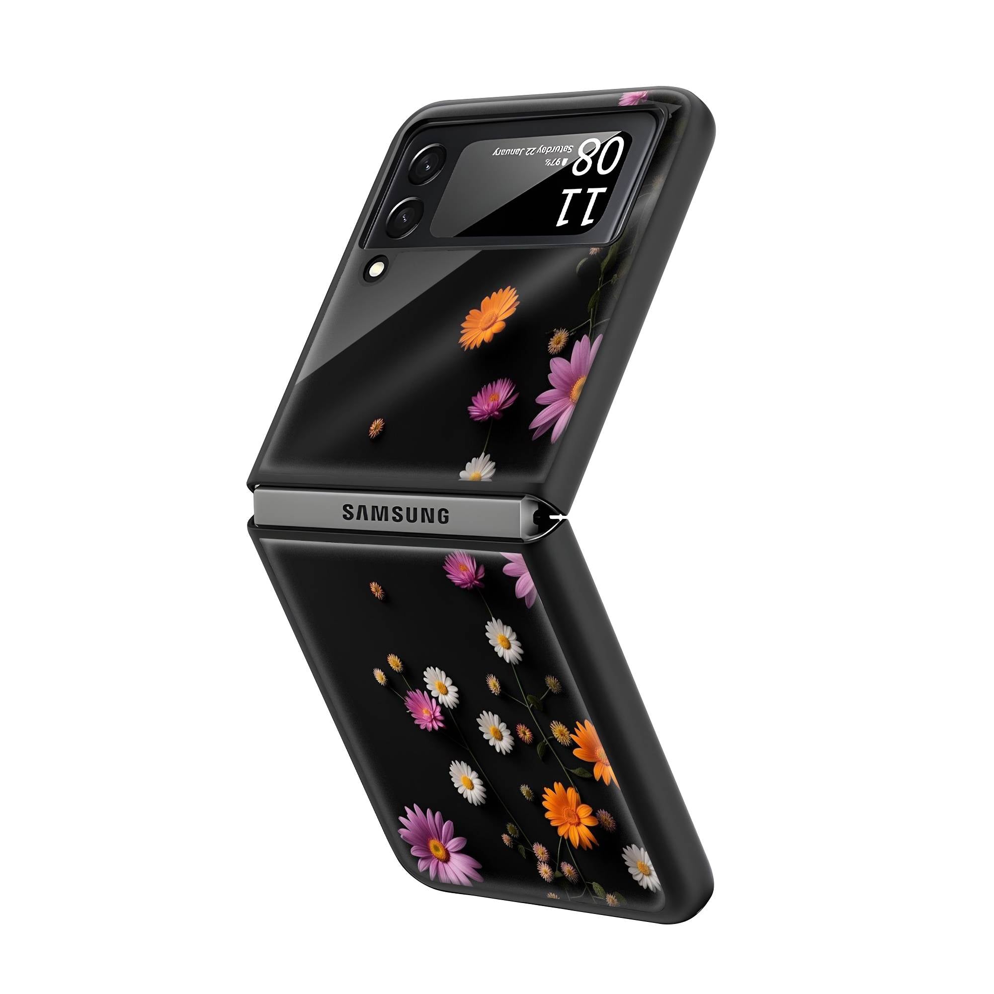 Colorful Flower Samsung Z Flip Glass Case image 1