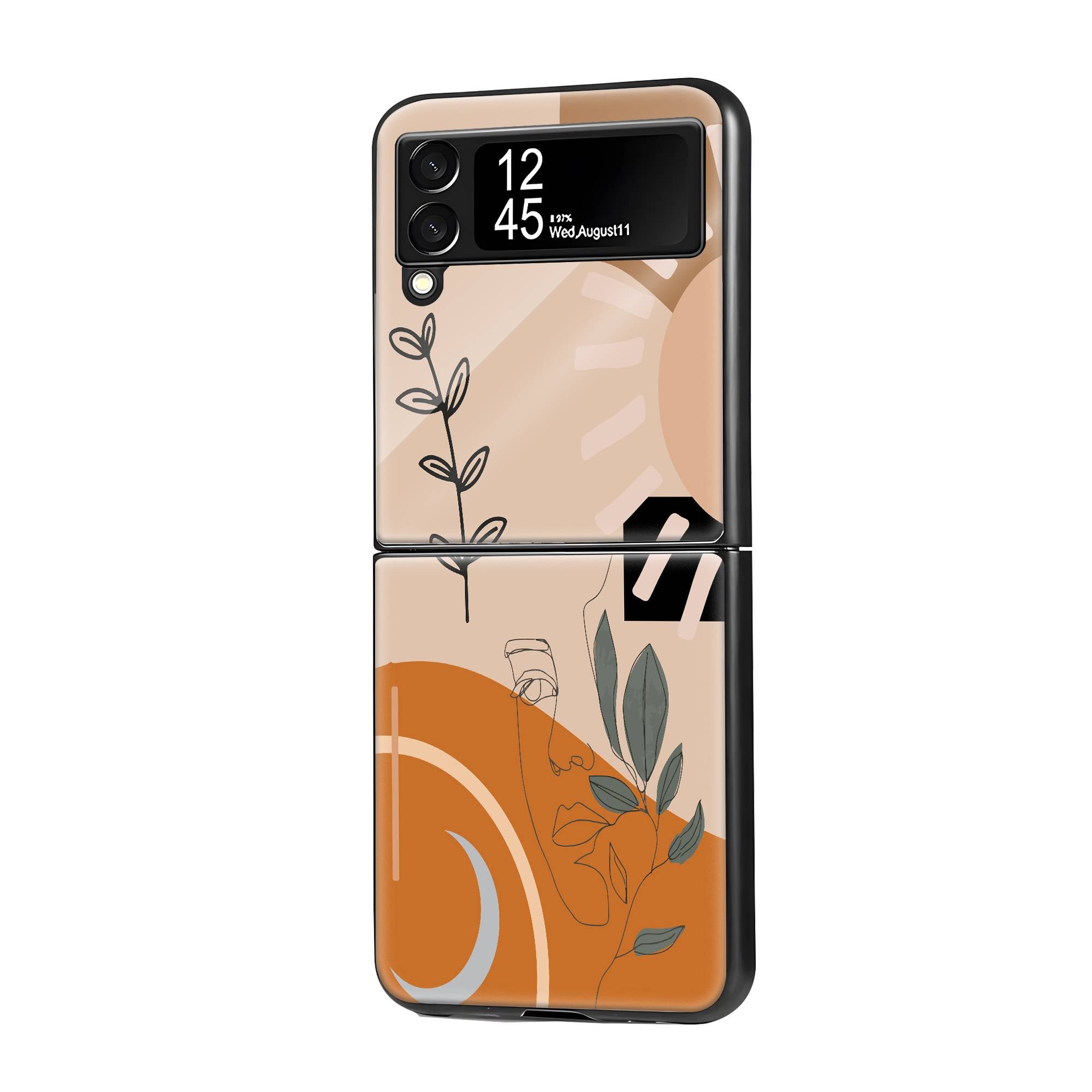 Line Art Samsung Z Flip Glass Case image 0