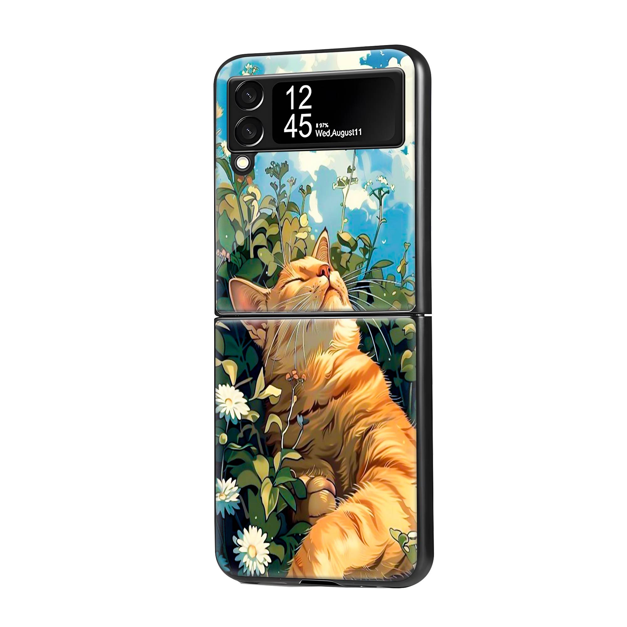 Garfield Sleeping Samsung Z Flip Glass Case image 0