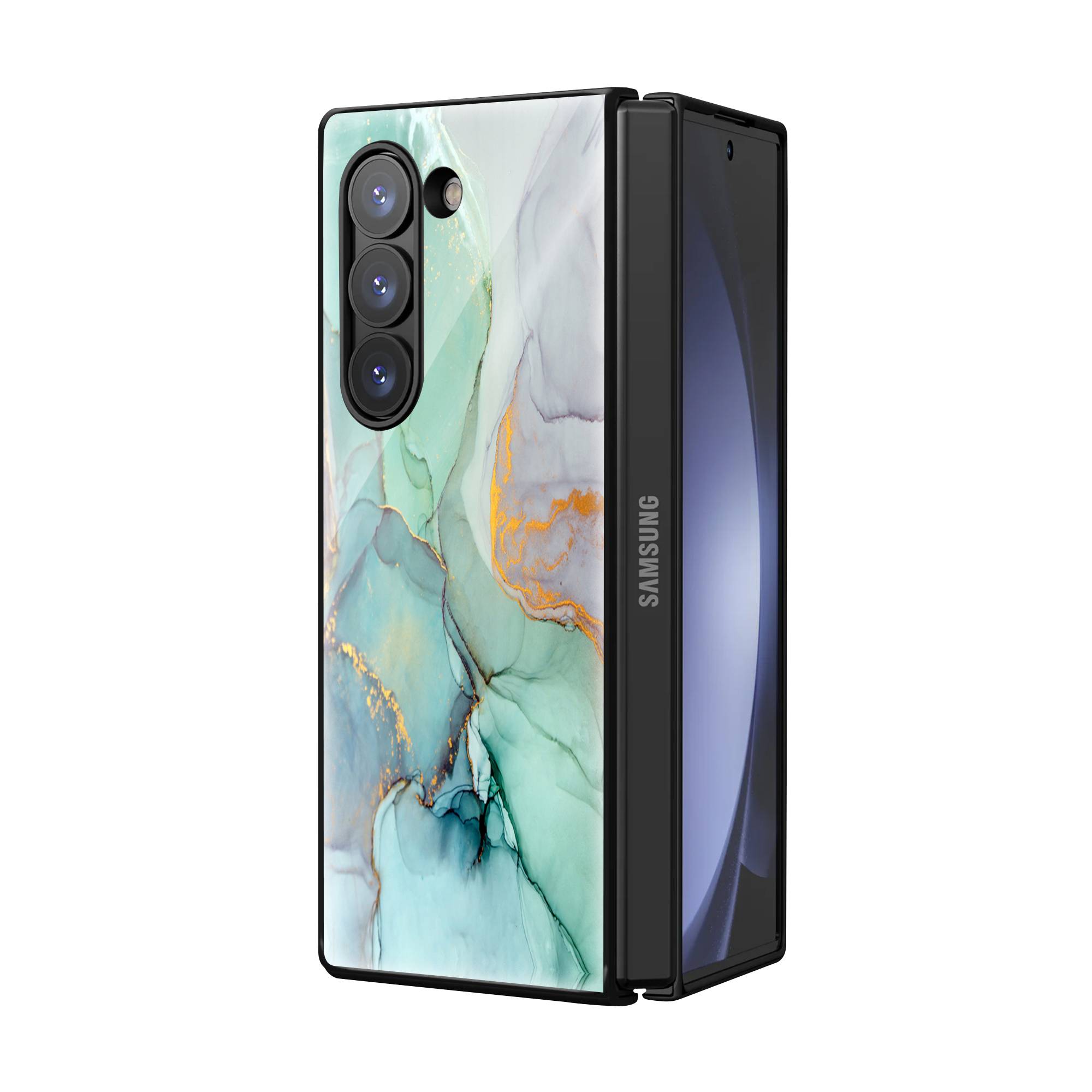 Pastel Marble Samsung Z Fold Glass Case image 1