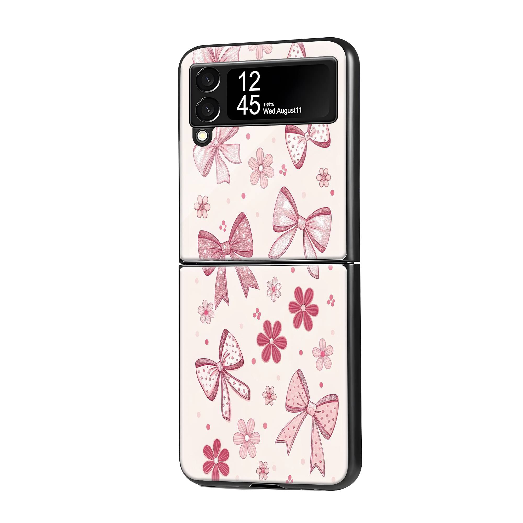 Pink Bow Samsung Z Flip Glass Case image 0