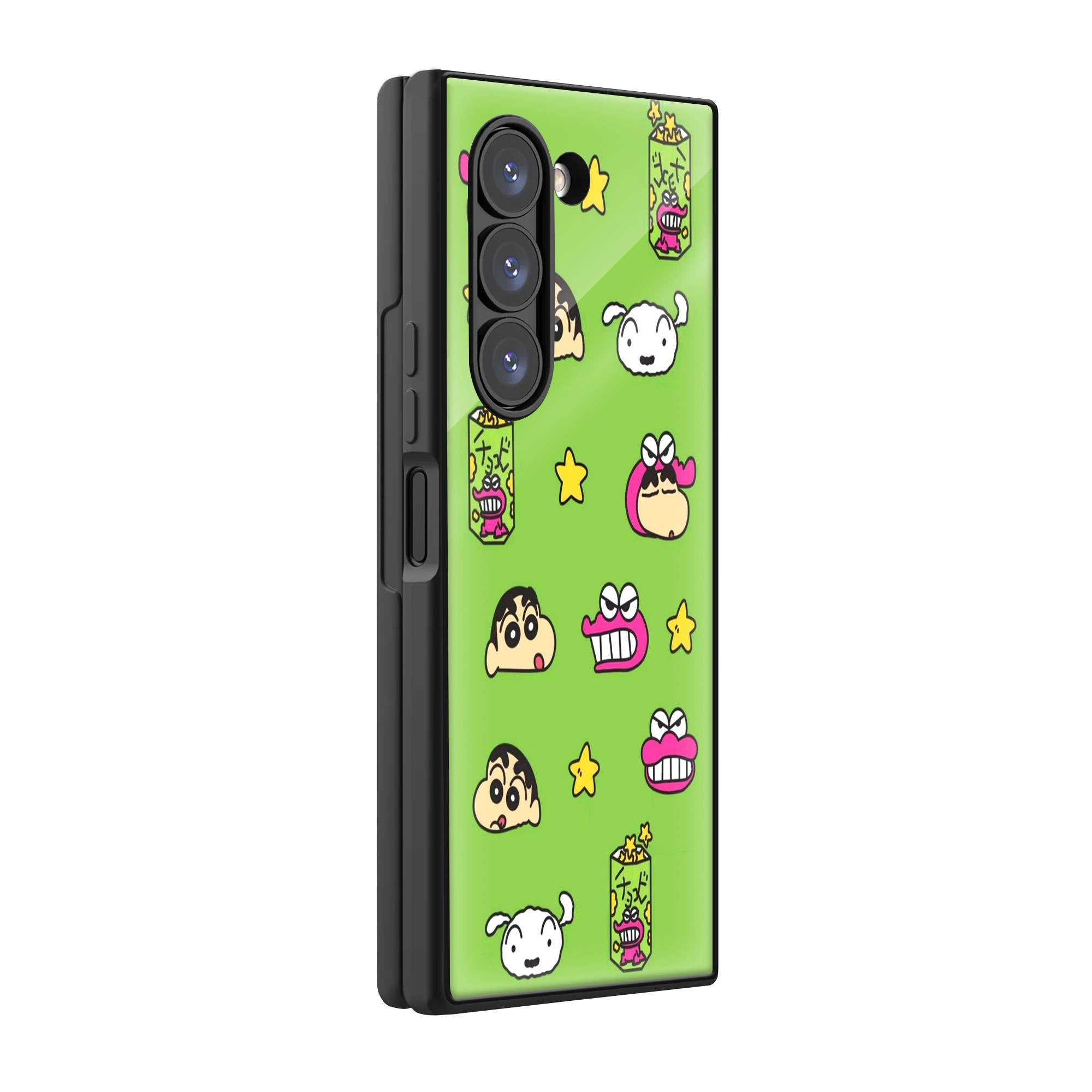 Playful Shin-chan Samsung Z Fold Glass Case image 0