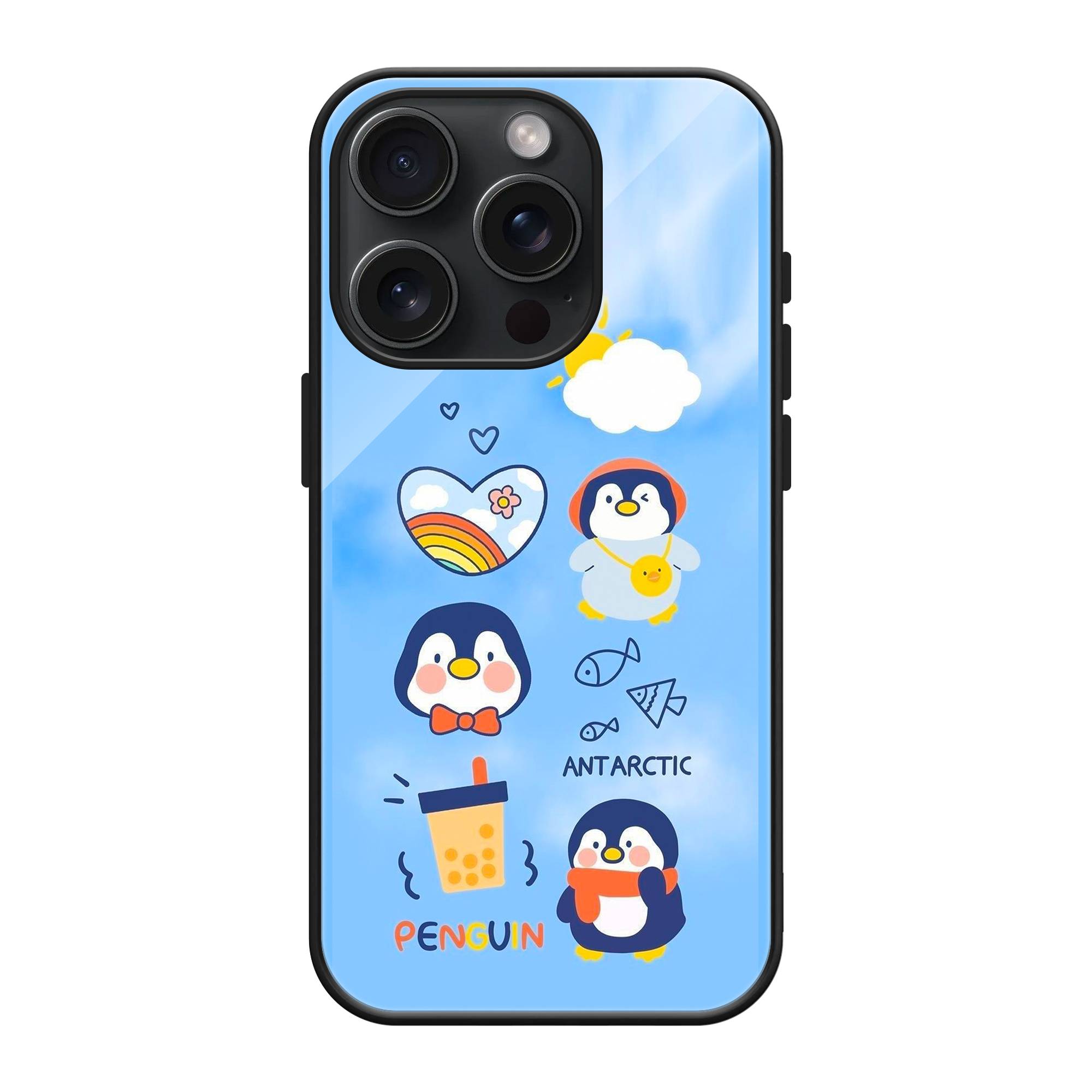 Cartoon Penguin Glass Case image 0