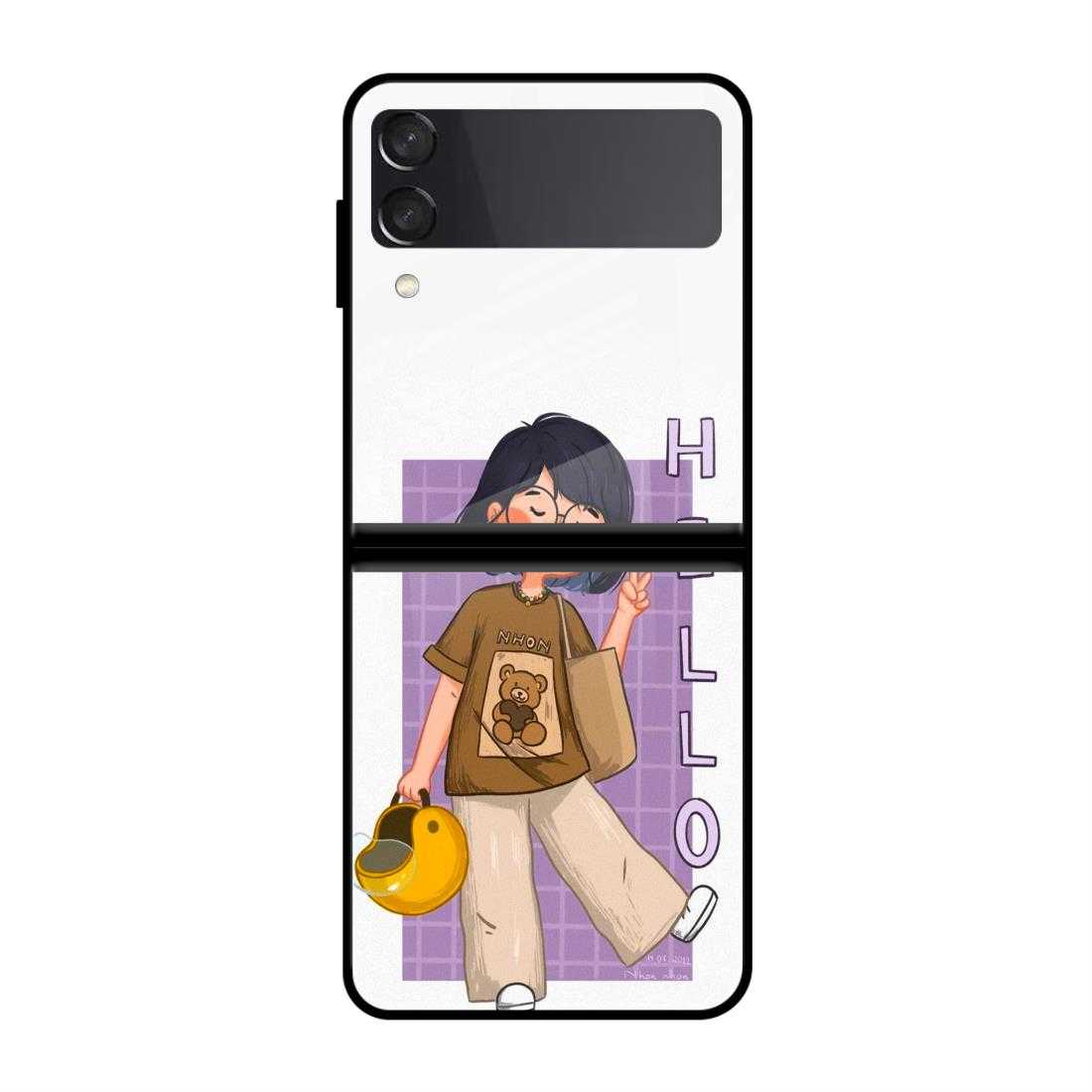 Hello Samsung Z Flip 3 Glass Case image 0