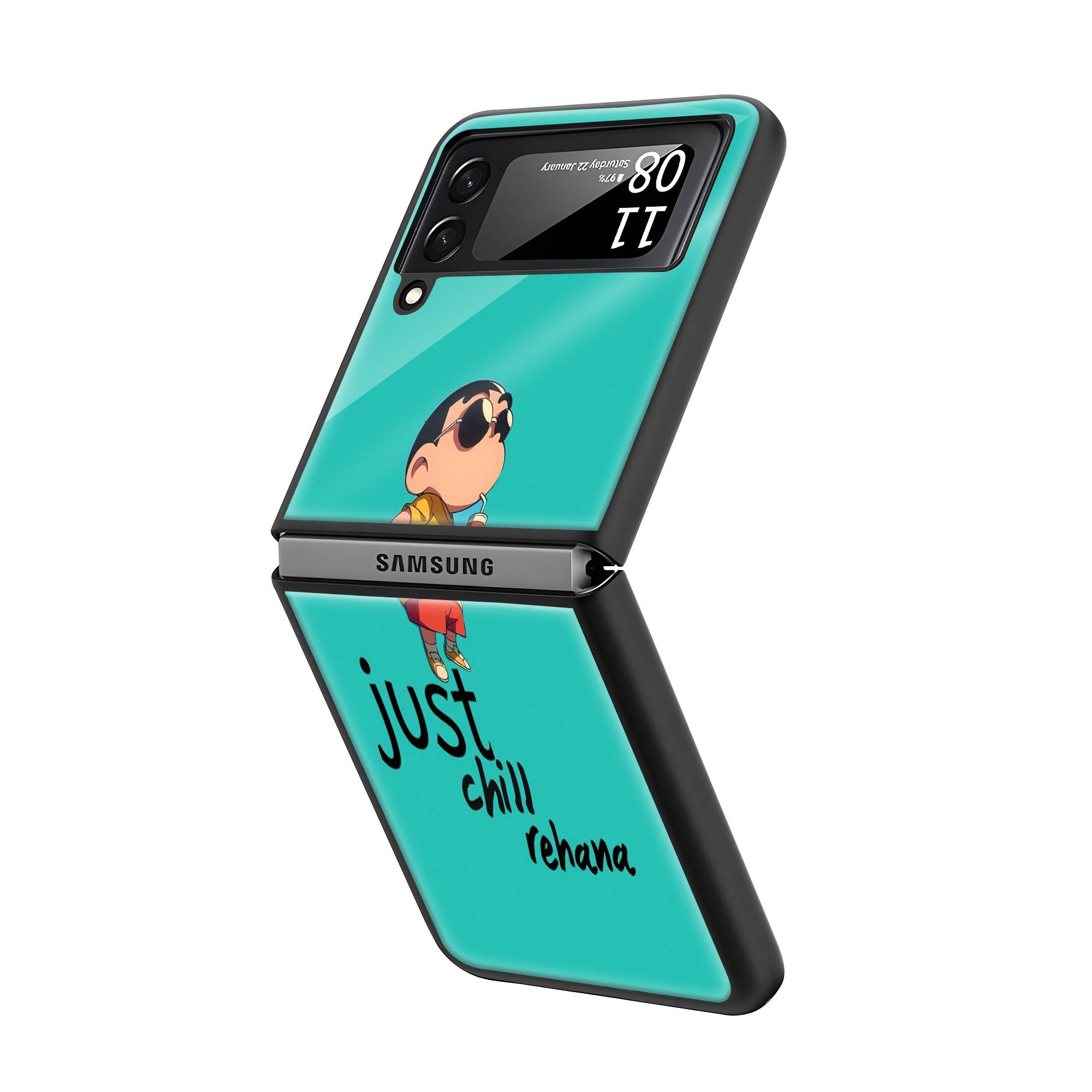 Crayon Shinchan Samsung Z Flip Glass Case image 1