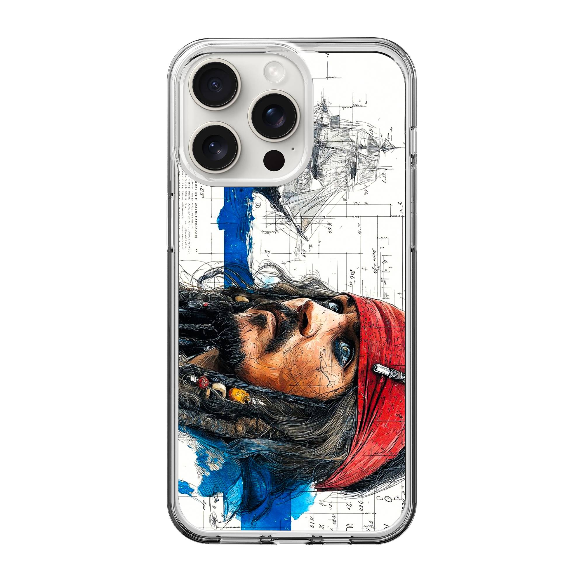Captain's Sketch Clear Case image 0