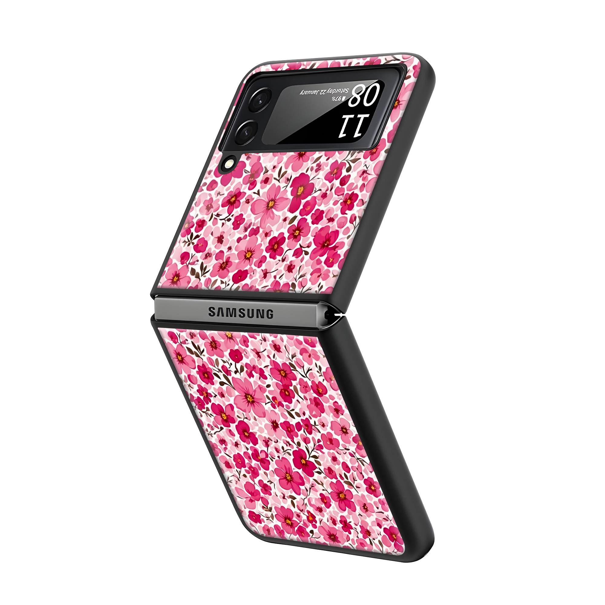 Pink Blossom Samsung Z Flip Glass Case image 1