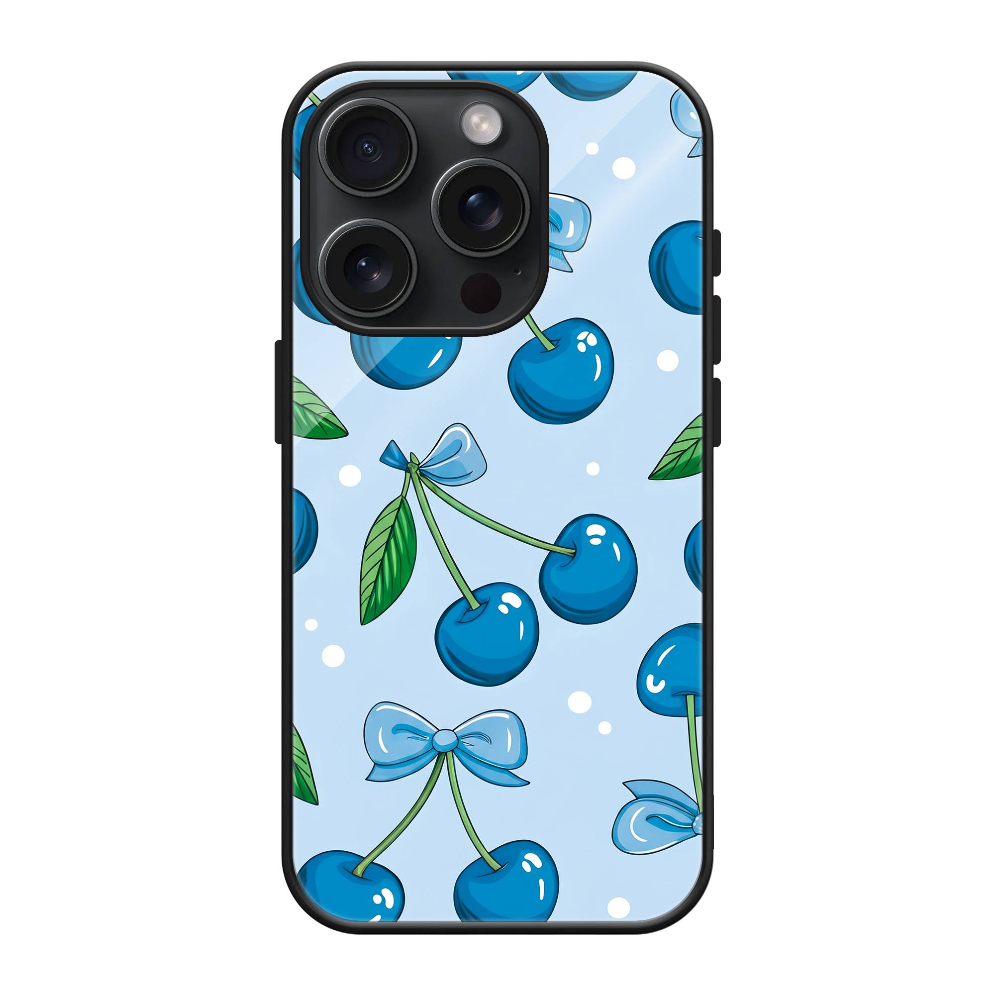 Blue Cherry Glass Case
