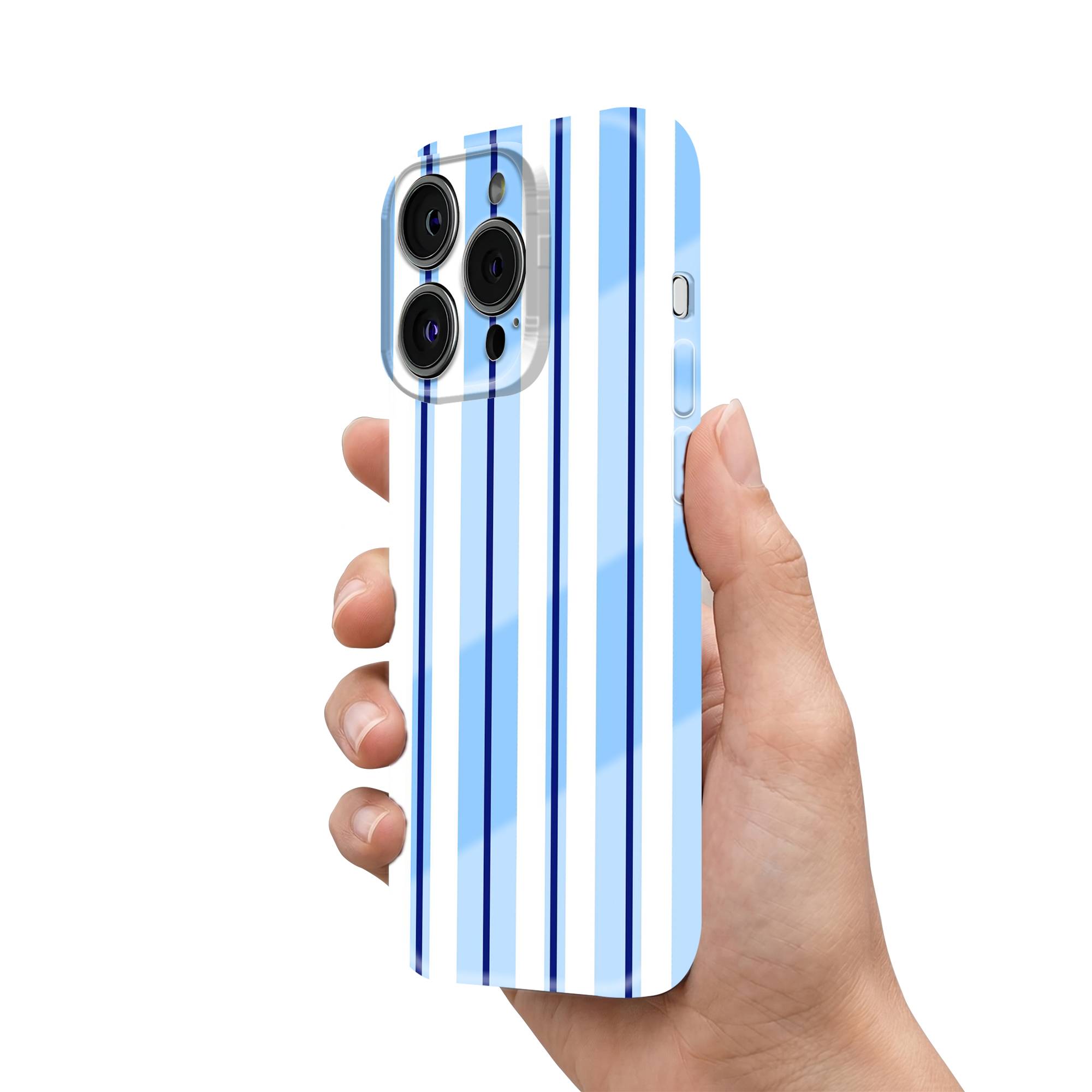 Blue Linen Stripes Glossy Hard Case