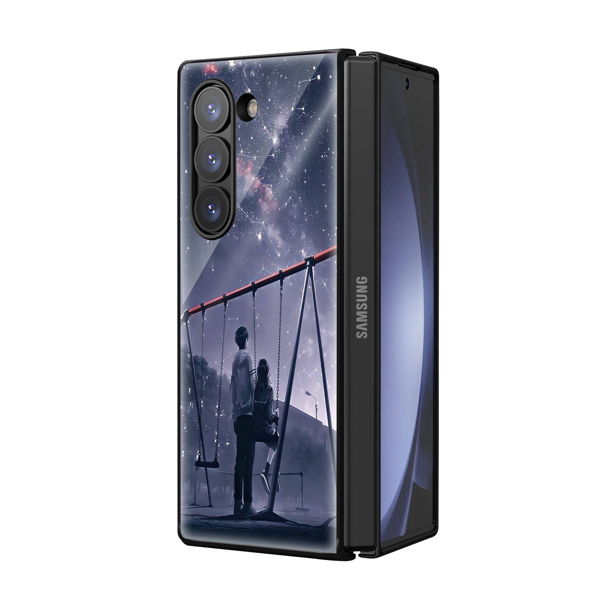 Love Couple Samsung Z Fold Glass Case image 1