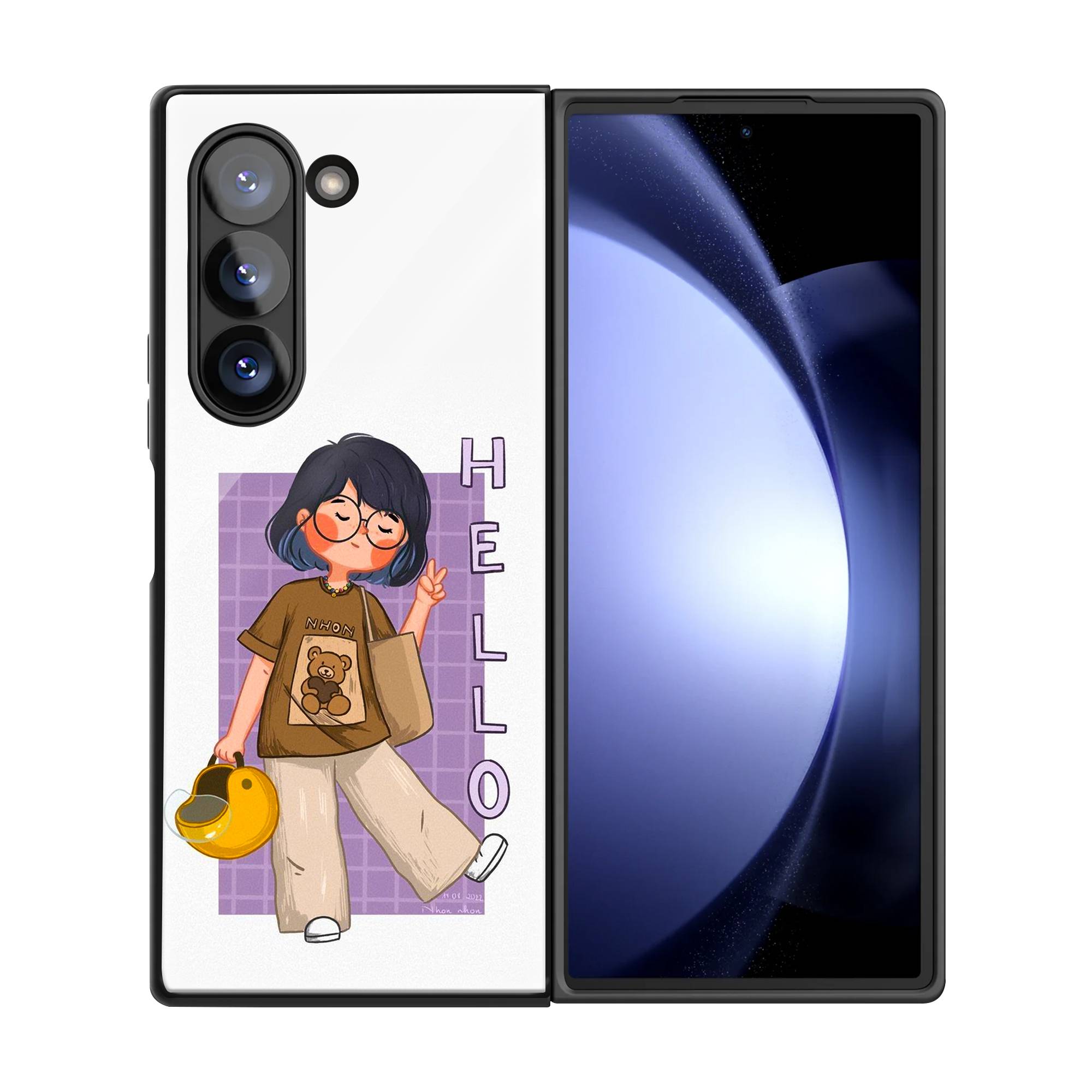 Hello Samsung Z Fold Glass Case image 2