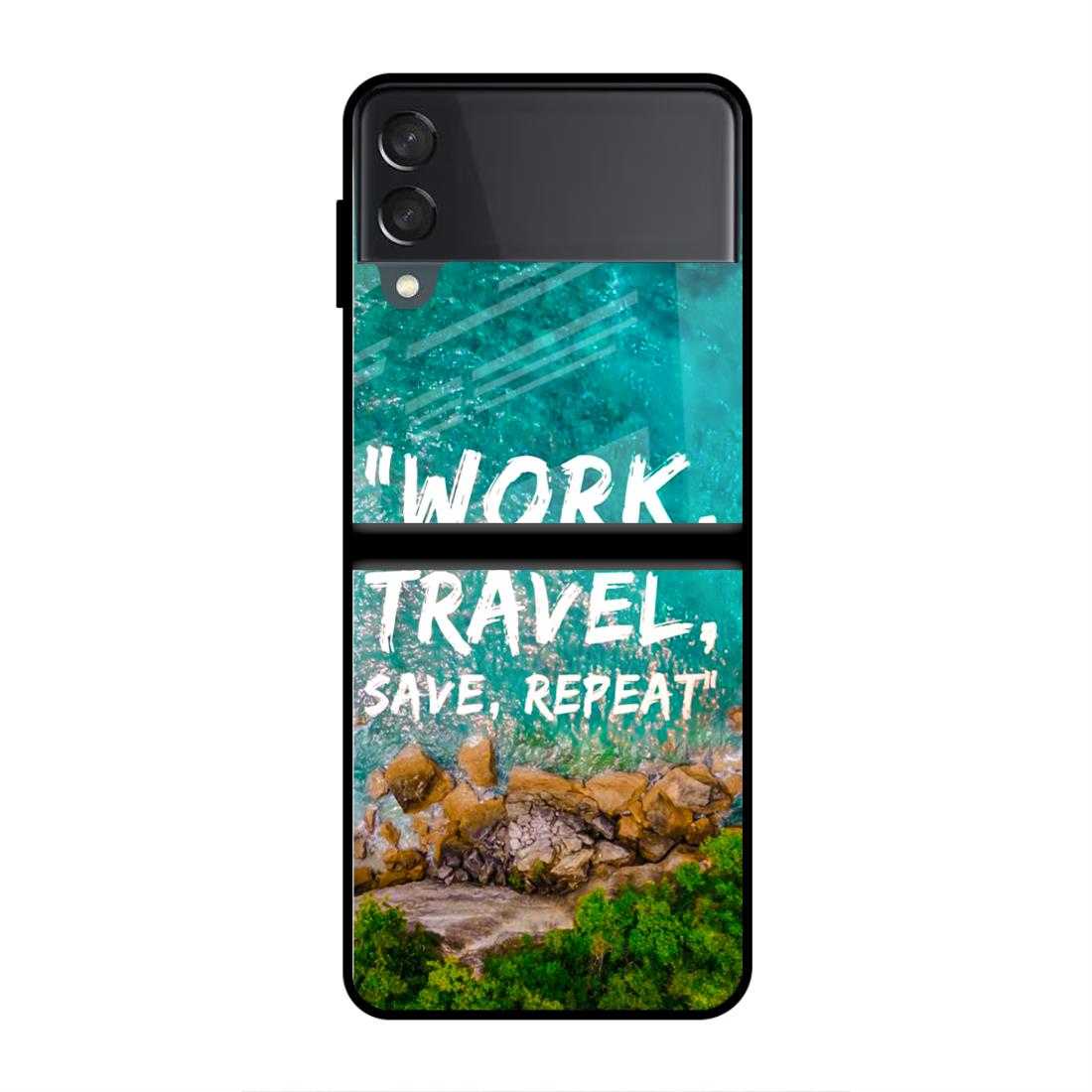 Work Travel Samsung Z Flip 4 Glass Case image 0