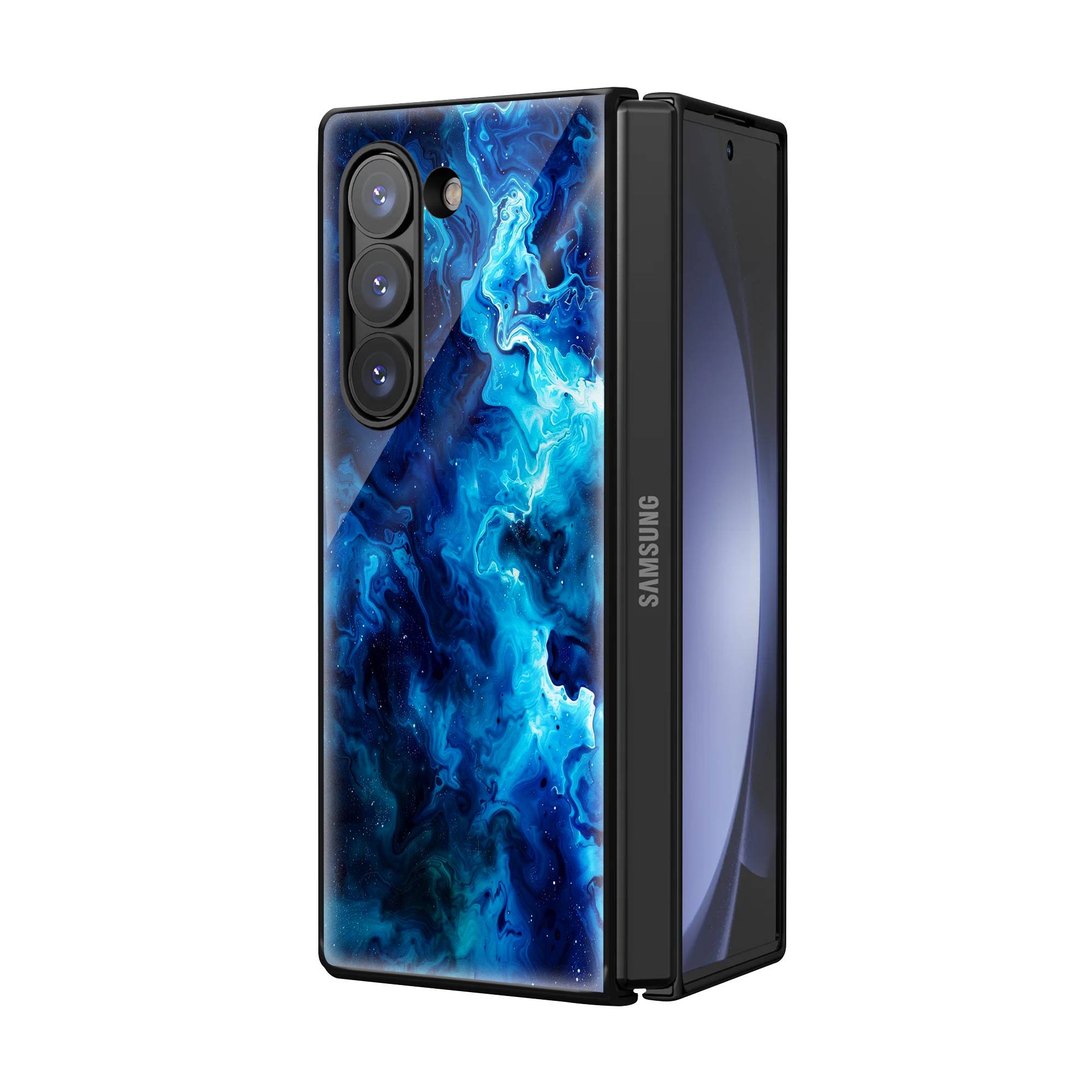 Starry Ocean Samsung Z Fold Glass Case image 1