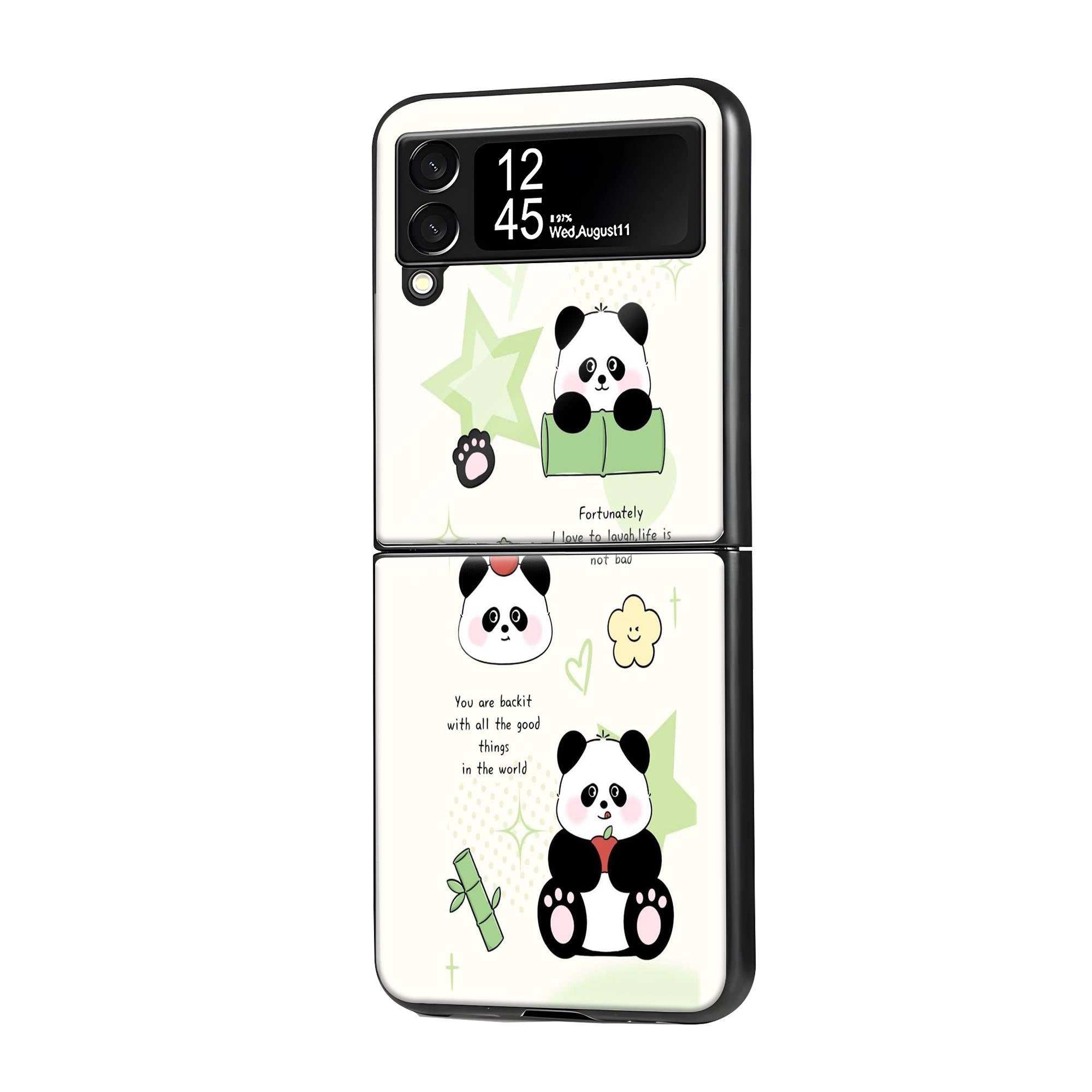 Panda Love Samsung Z Flip Glass Case image 0