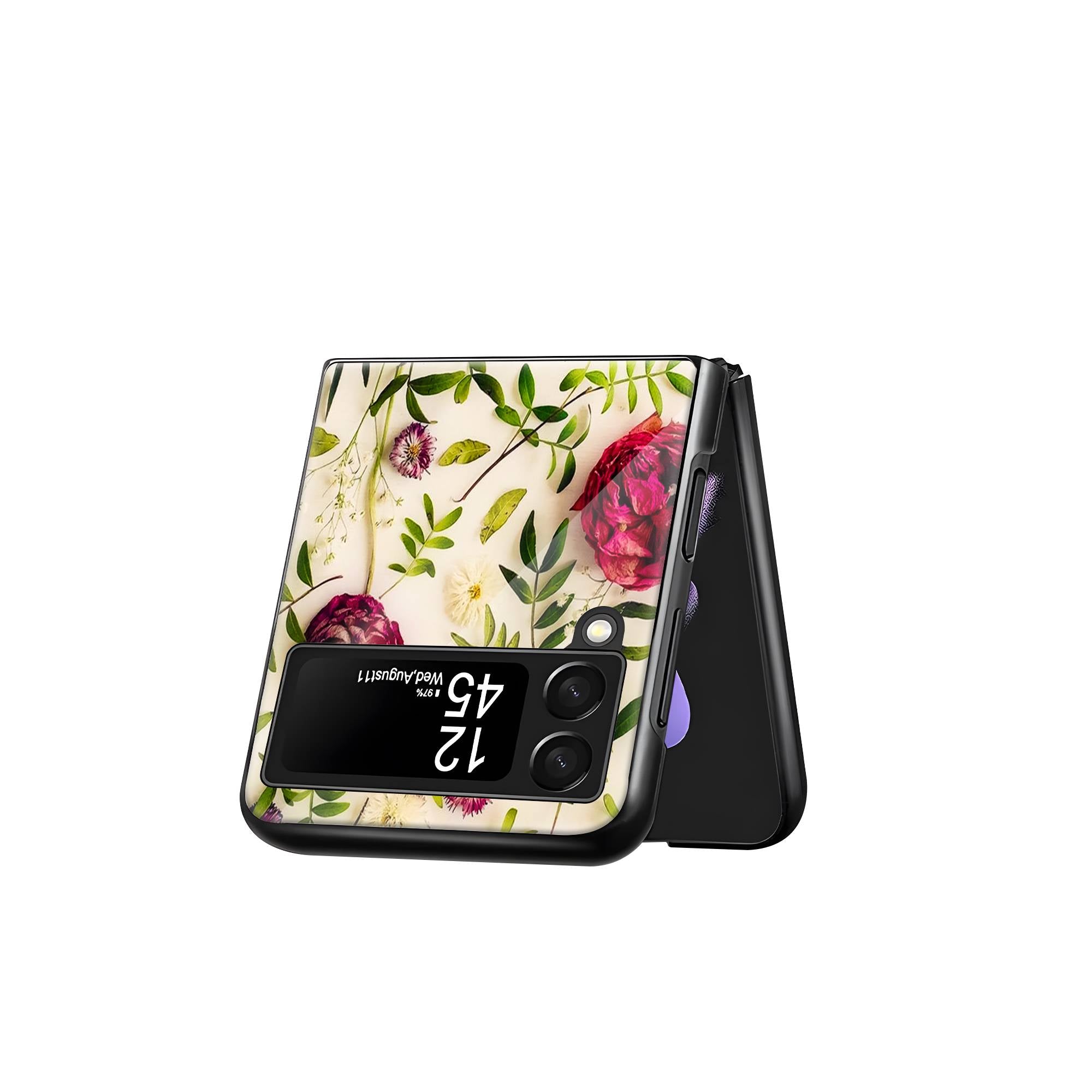 Dried Flowers Samsung Z Flip Glass Case image 2