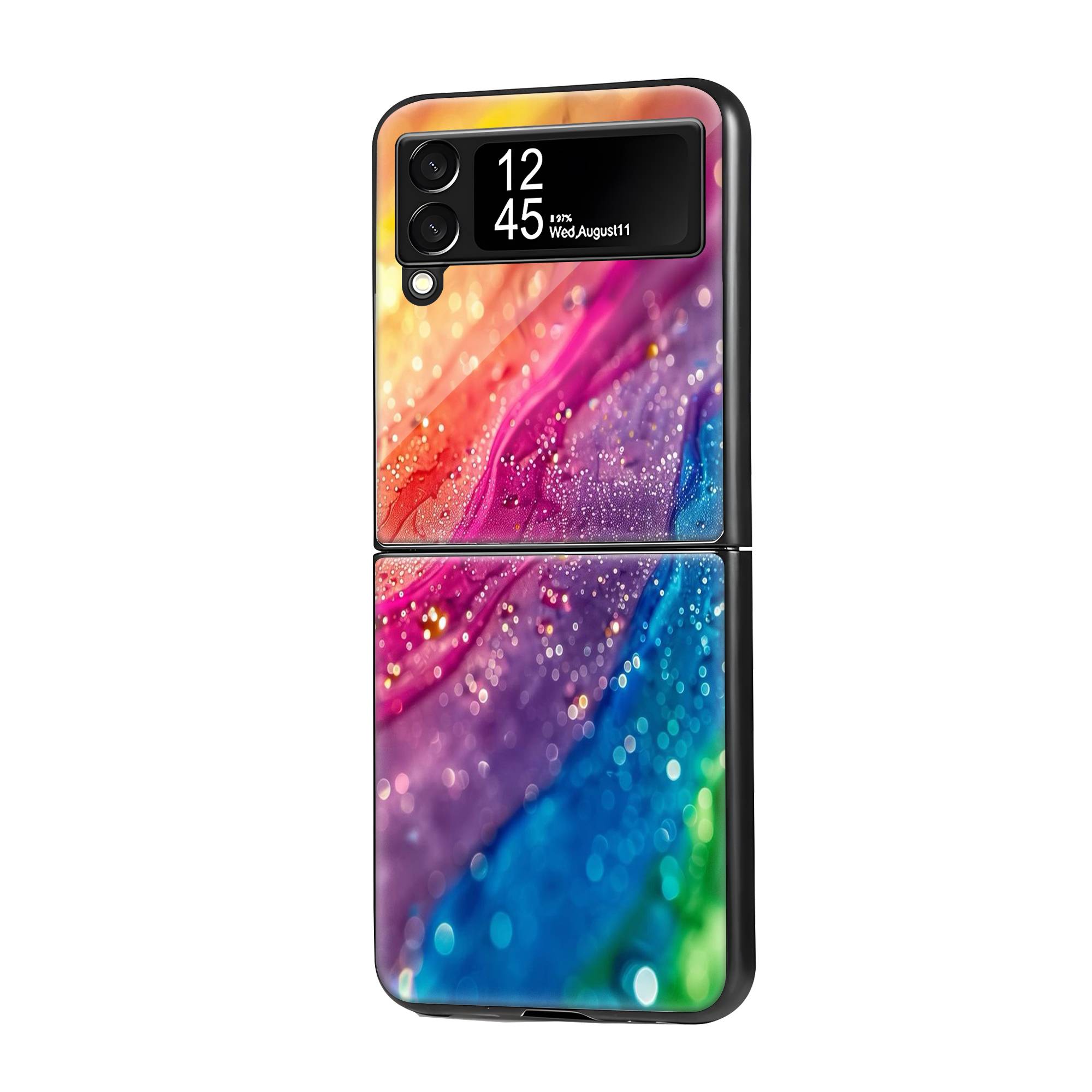 Bright Rainbow Samsung Z Flip Glass Case image 0