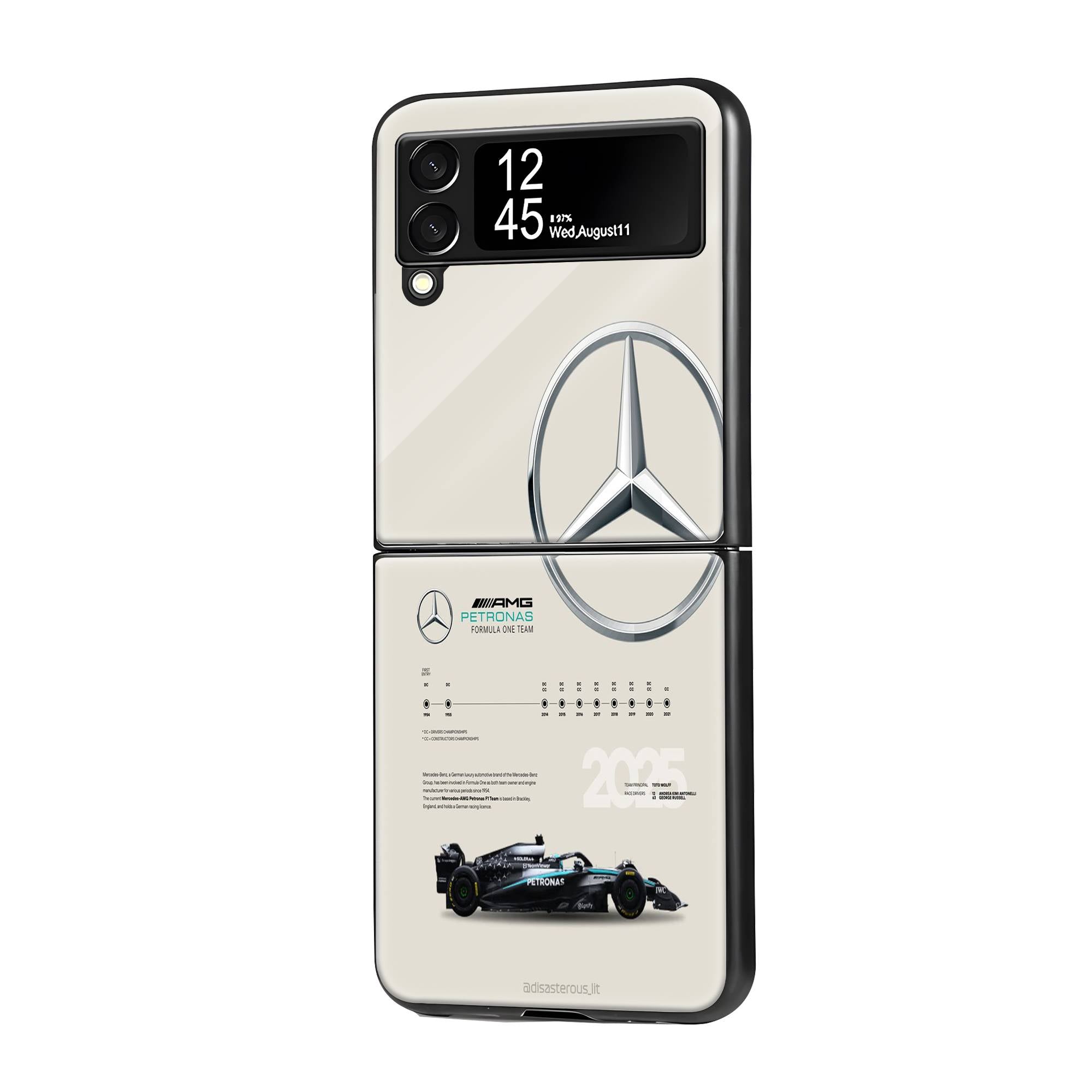Mercedes F1 Samsung Z Flip Glass Case image 0