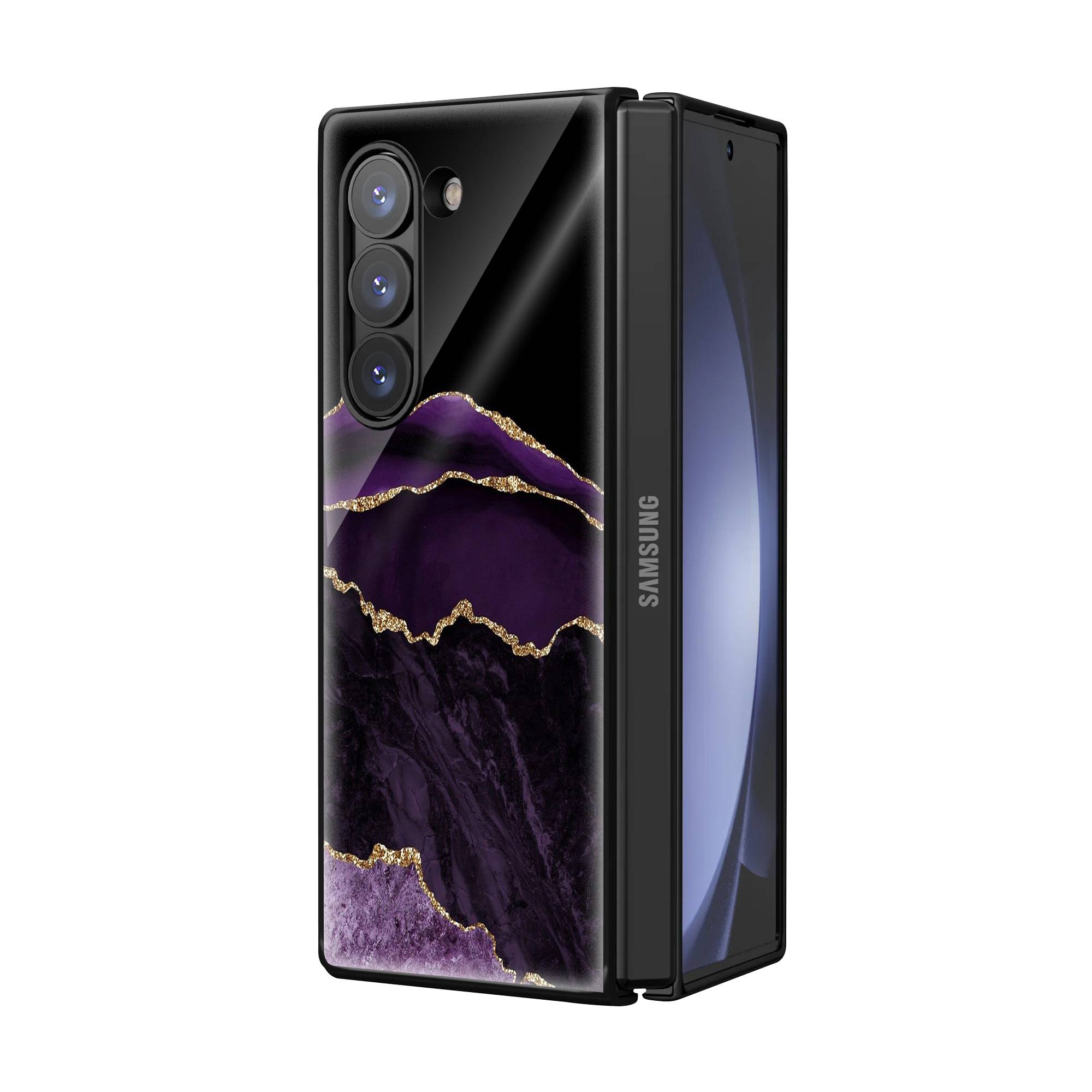 Marble Pattern Samsung Z Fold Glass Case image 1