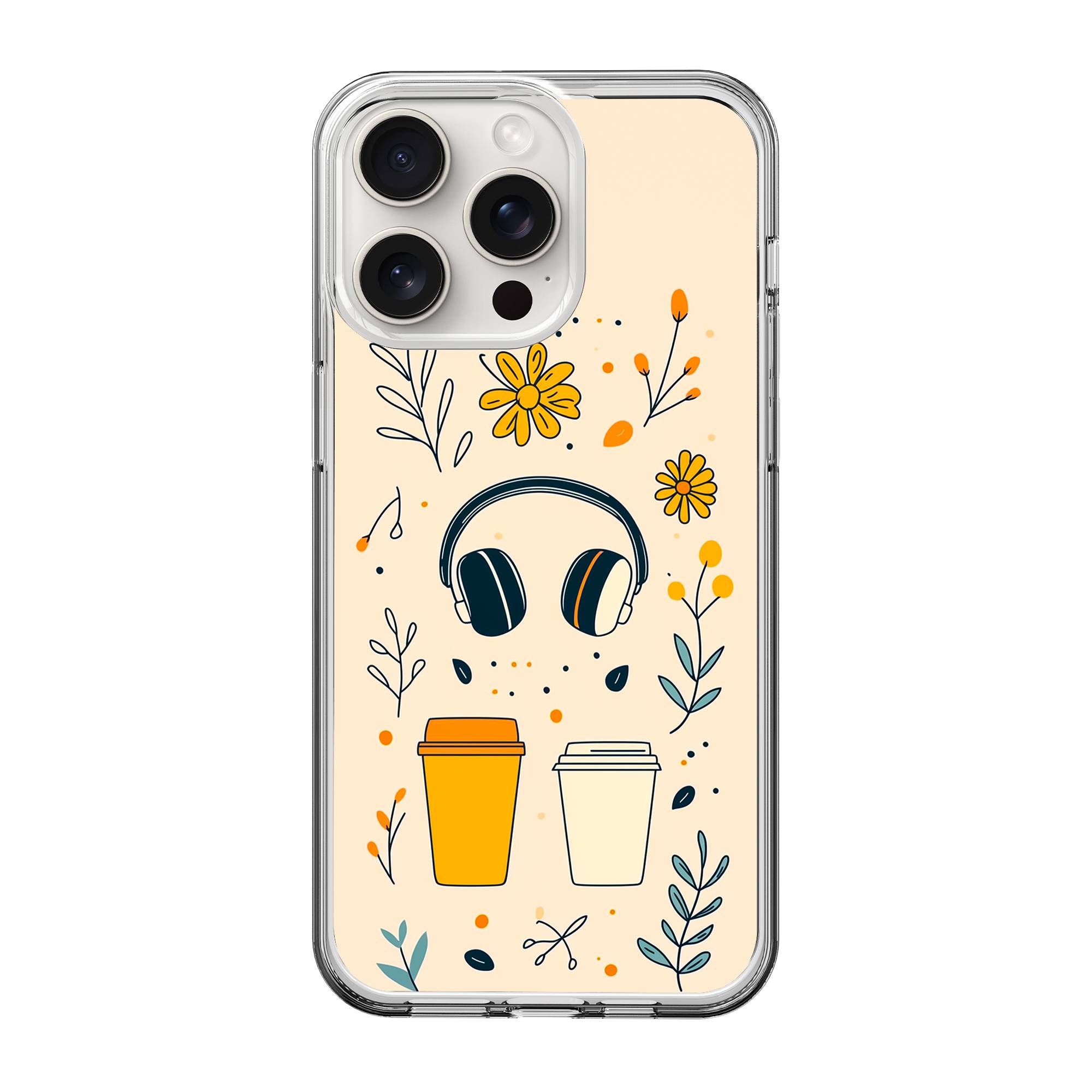 Coffee & Tunes Clear Case image 0