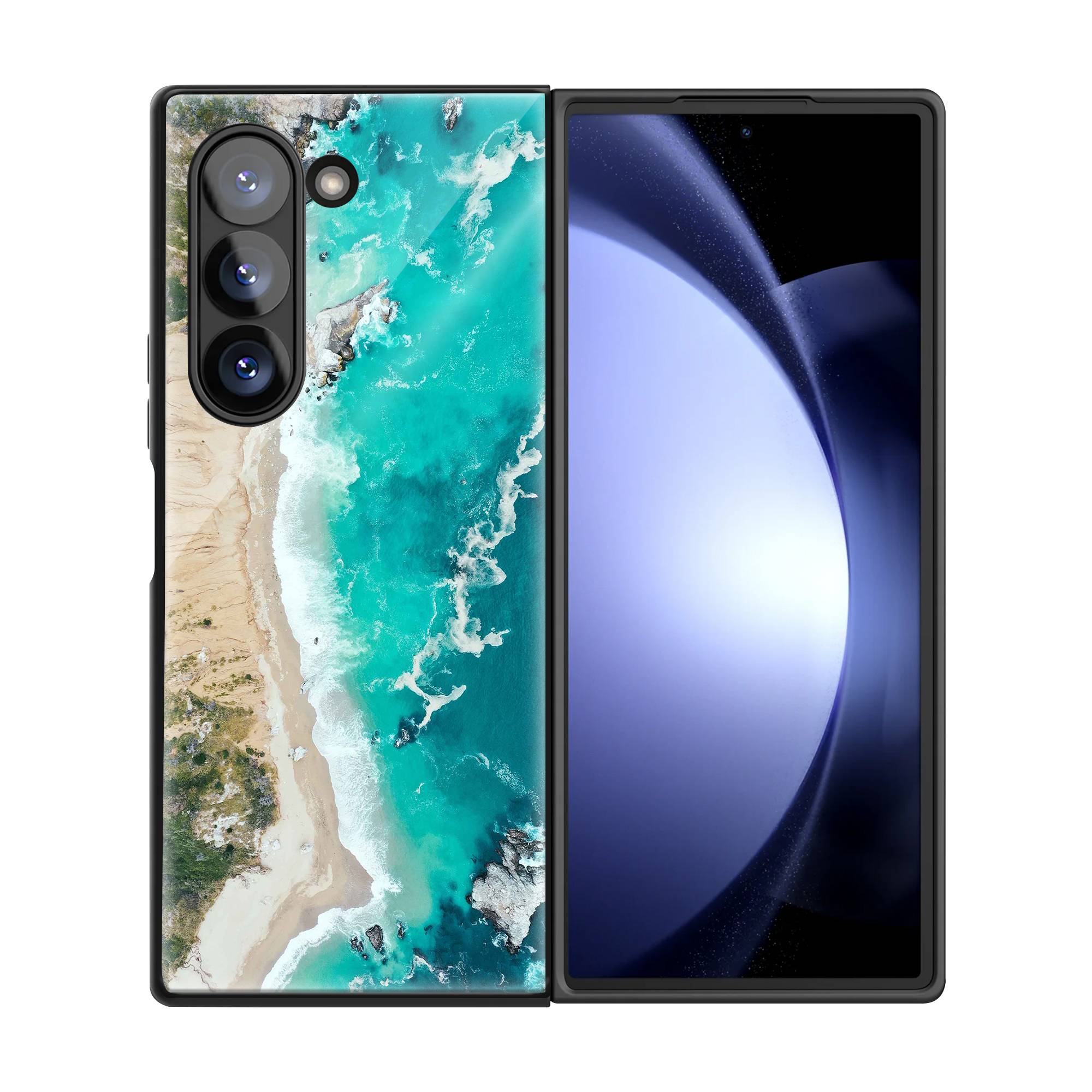 Ocean Waves Samsung Z Fold Glass Case image 2