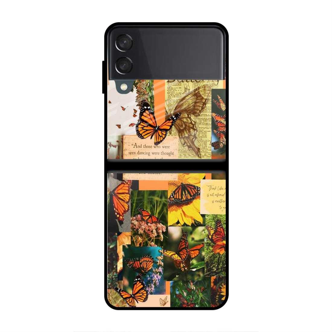 Butterfly Aesthetic Samsung Z Flip 4 Glass Case image 0