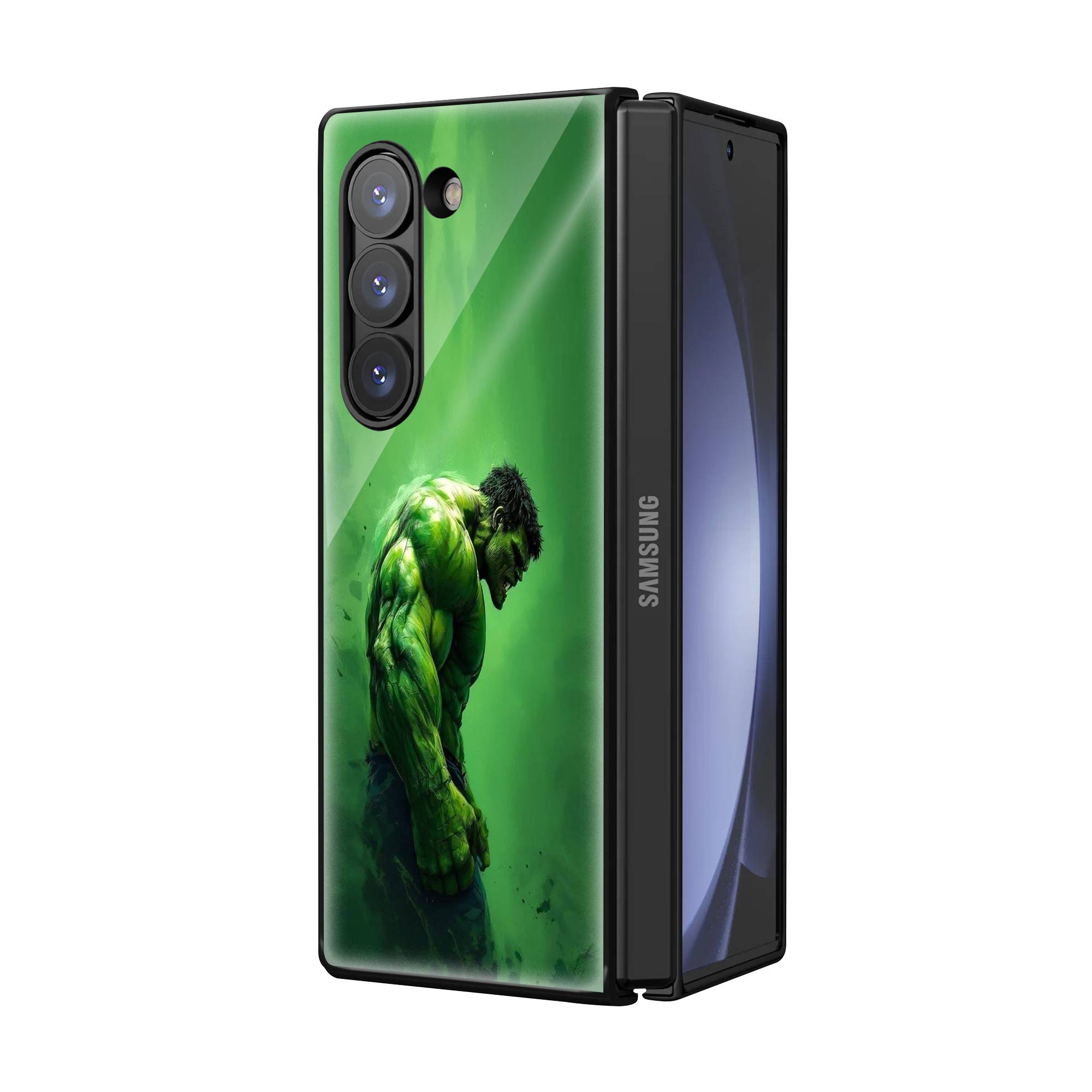 Savage Hulk Samsung Z Fold Glass Case image 1