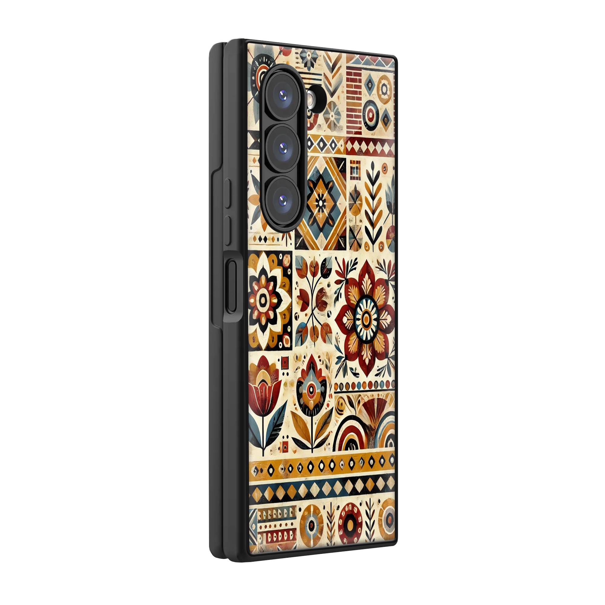 Patchwork Samsung Z Fold Glass Case image 0