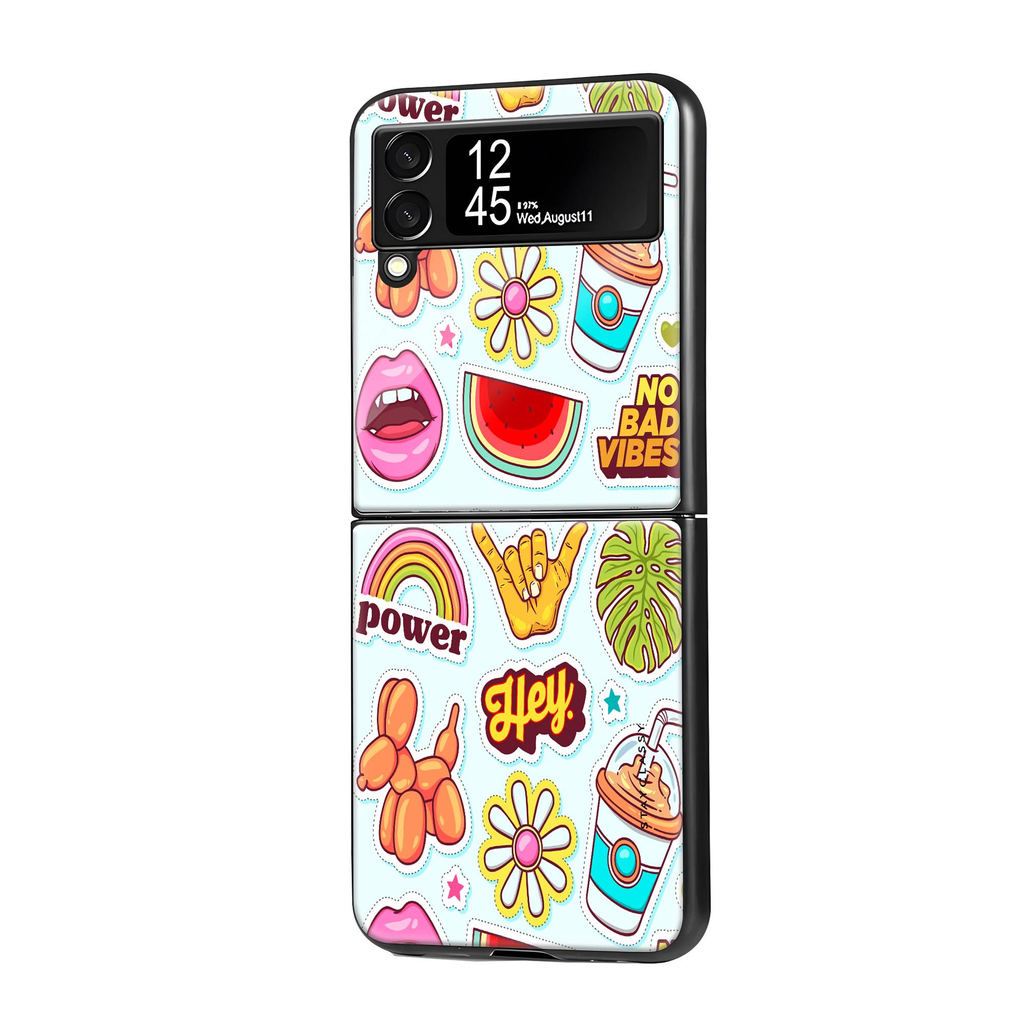 Sticker Collection Samsung Z Flip Glass Case image 0