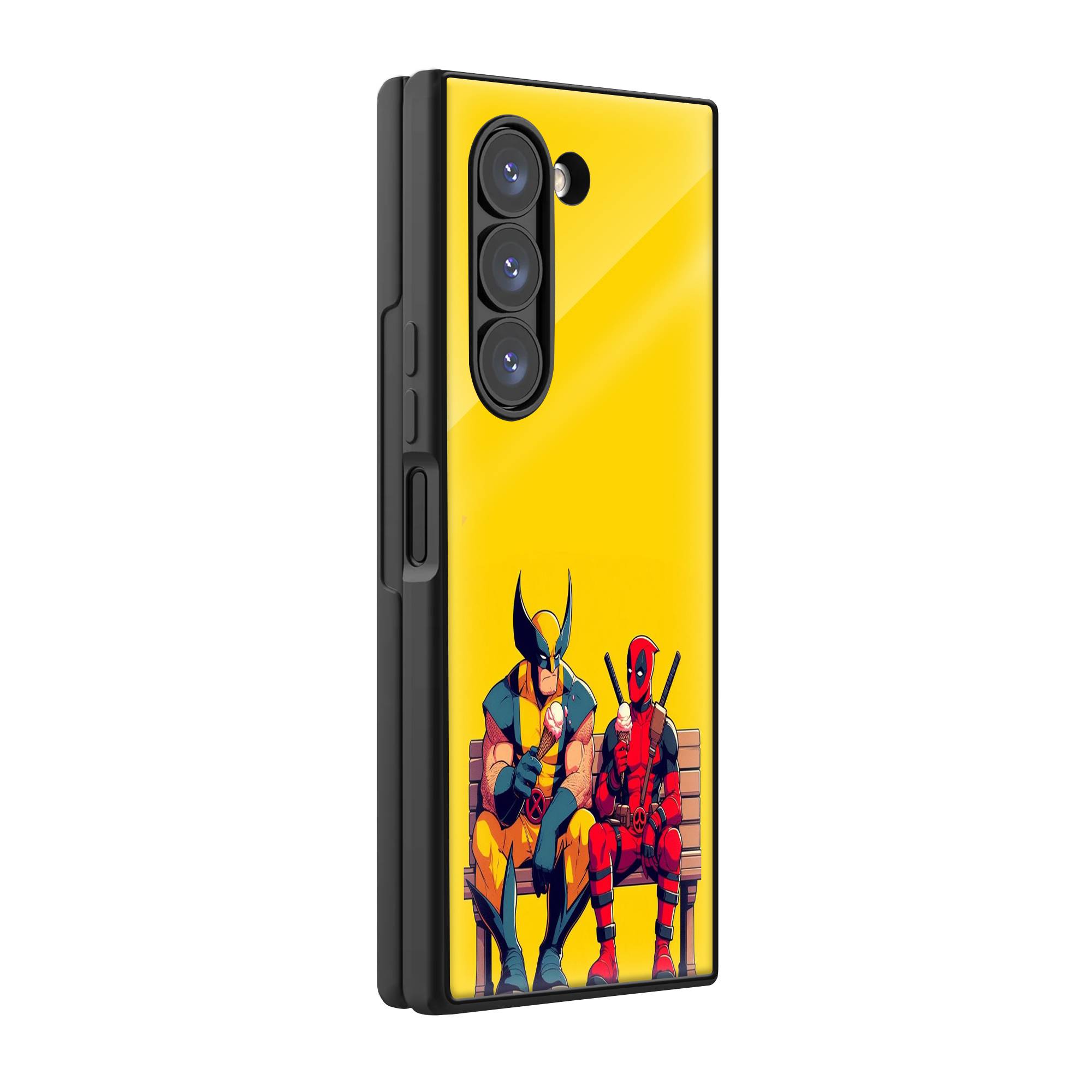 Deadpool Cartoon Samsung Z Fold Glass Case image 0