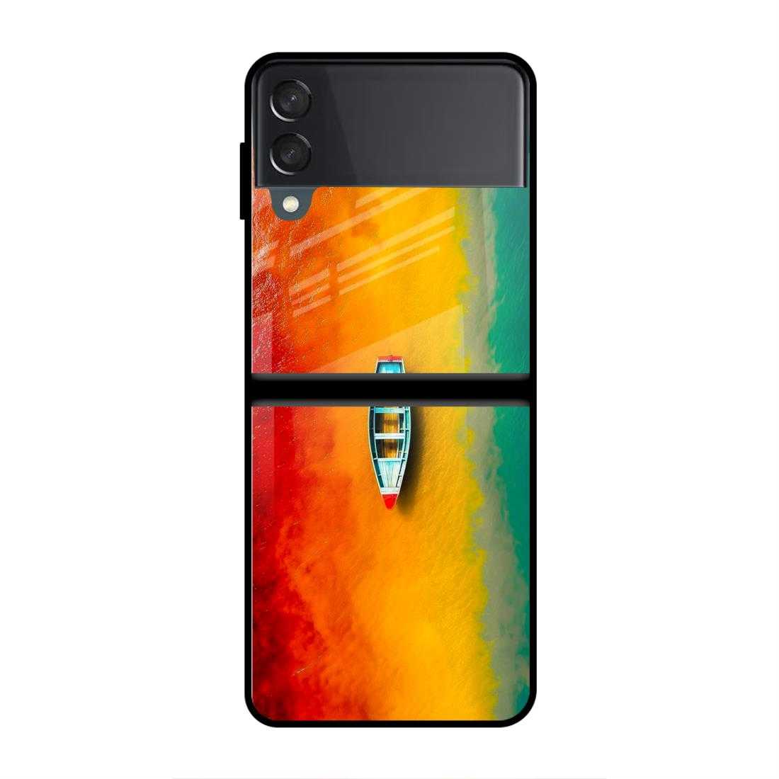 Rainbow Beach Samsung Z Flip 4 Glass Case image 0