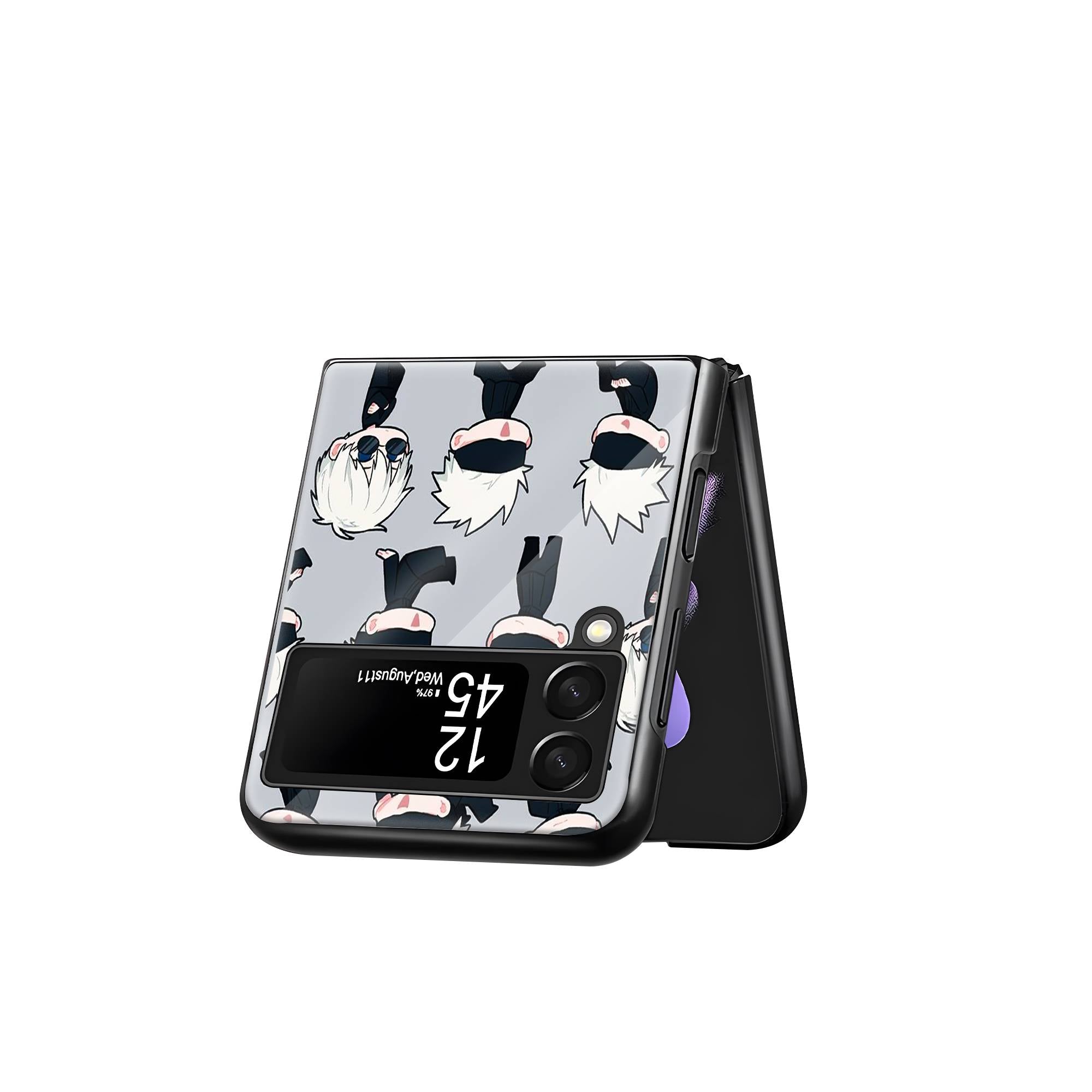 Chibi Anime Samsung Z Flip Glass Case image 2