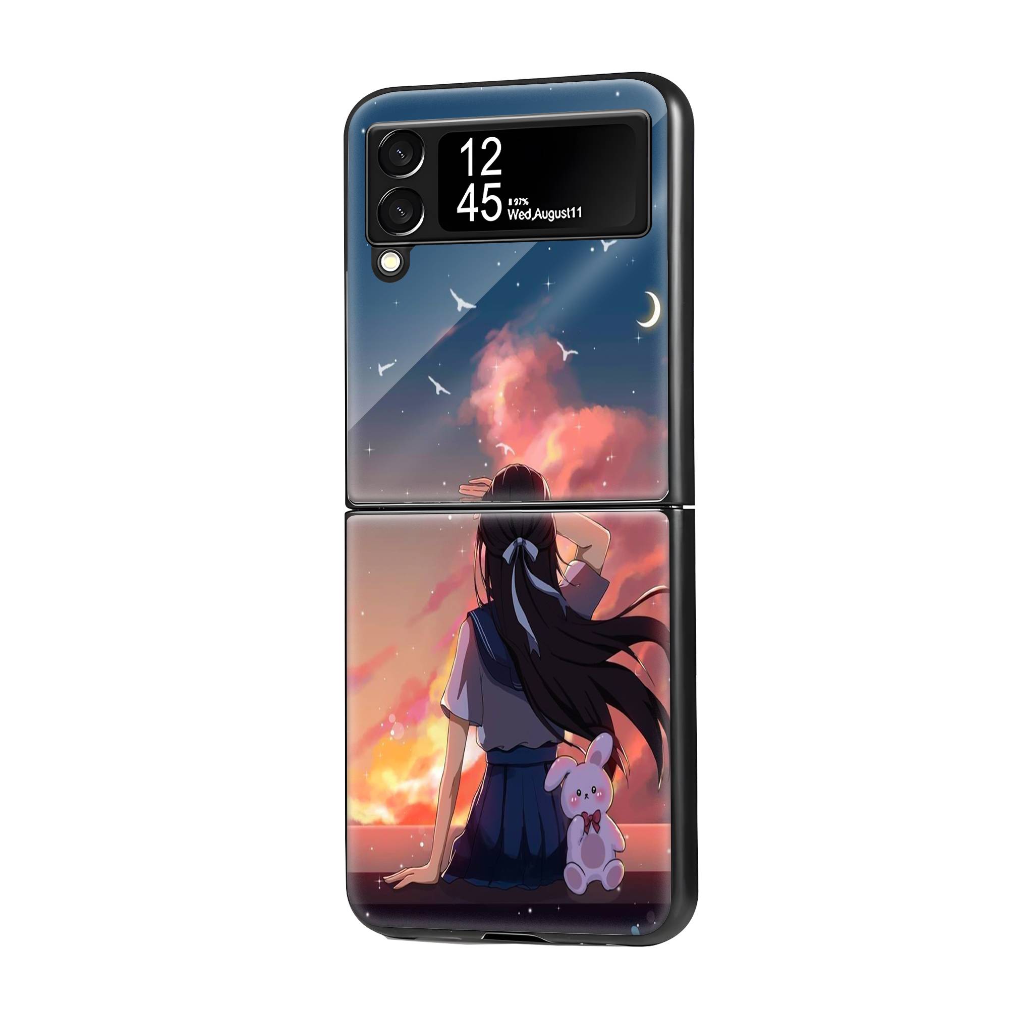 Anime Girl Samsung Z Flip Glass Case image 0