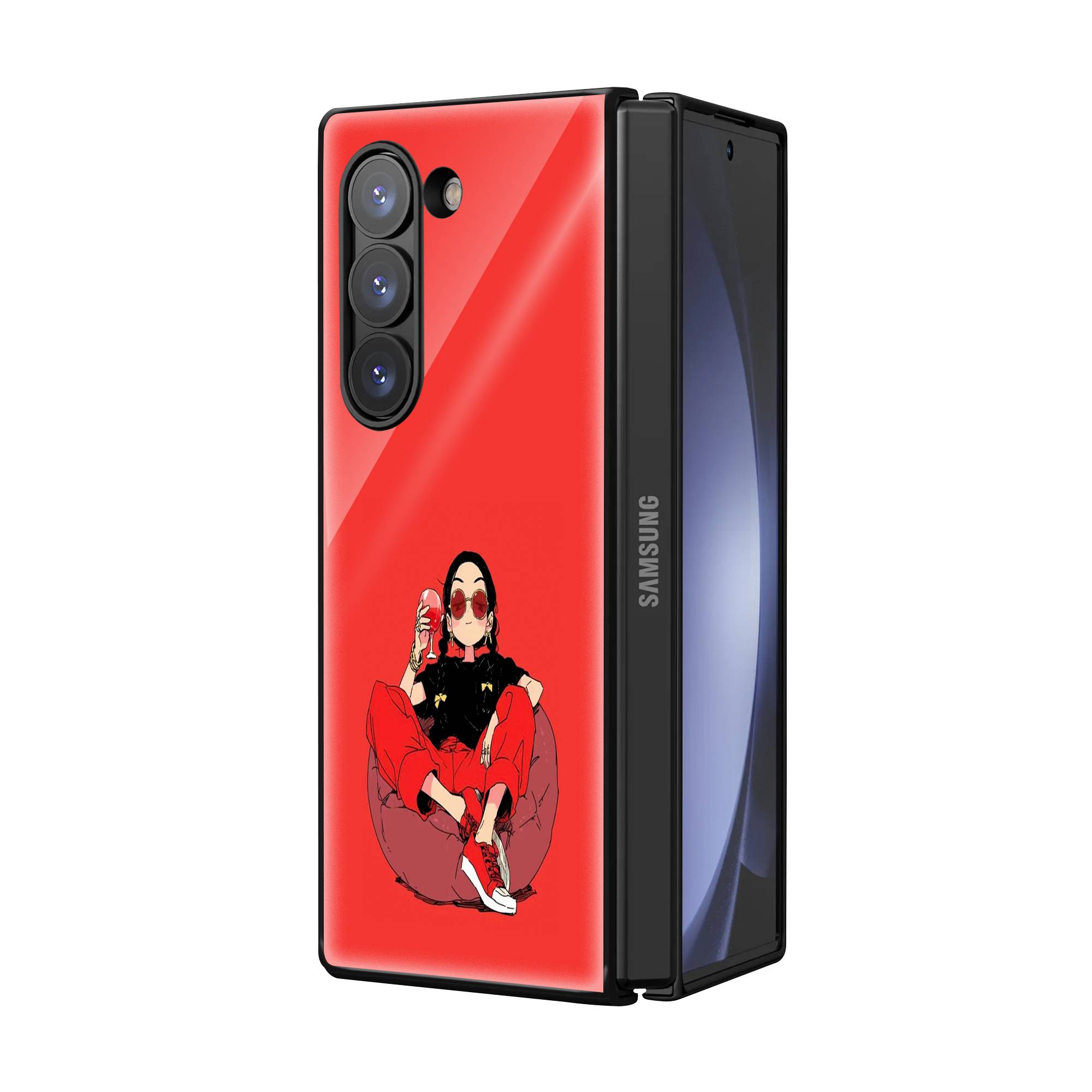 Berry Blissful Samsung Z Fold Glass Case image 1