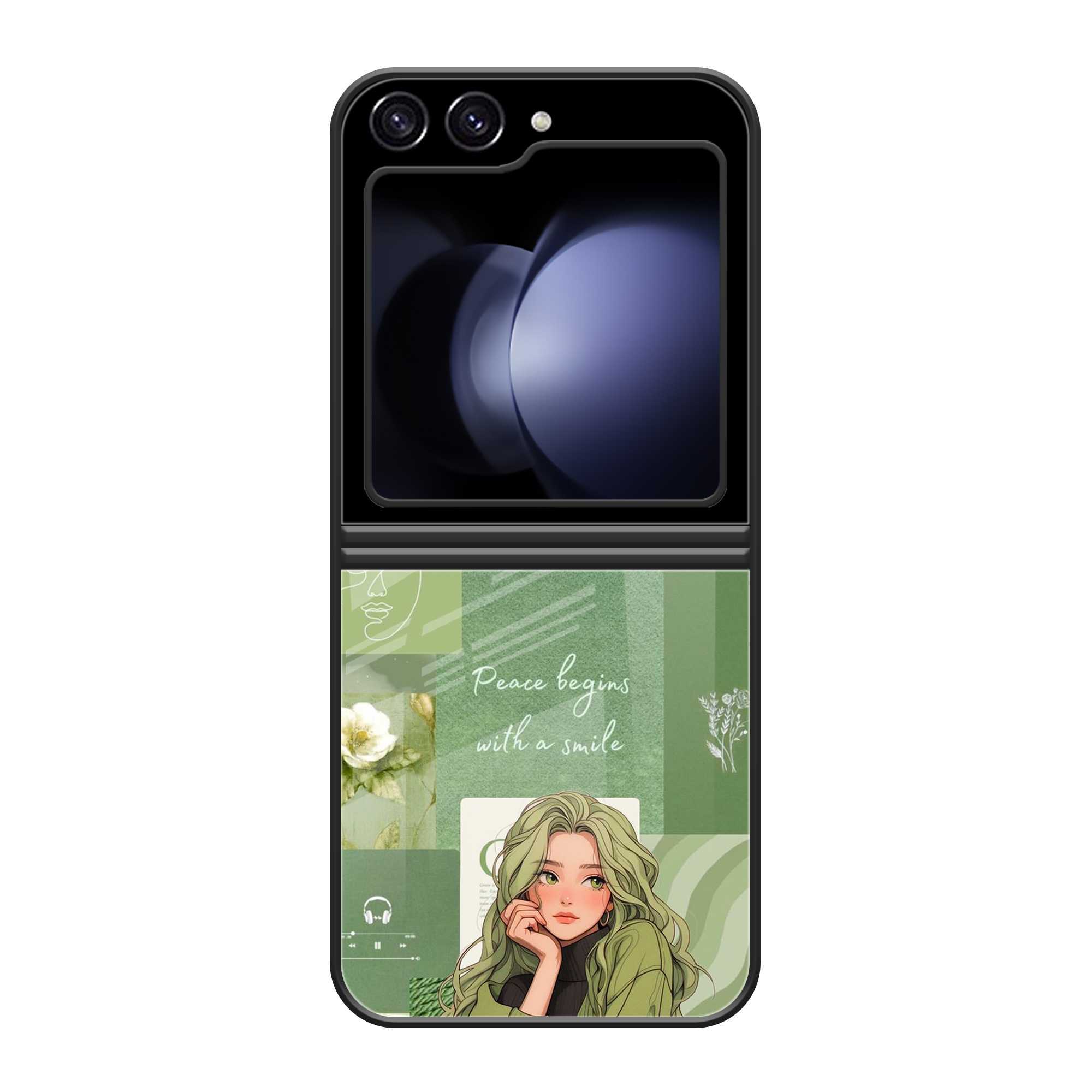 Peace Begins Samsung Z Flip 5 Glass Case image 0