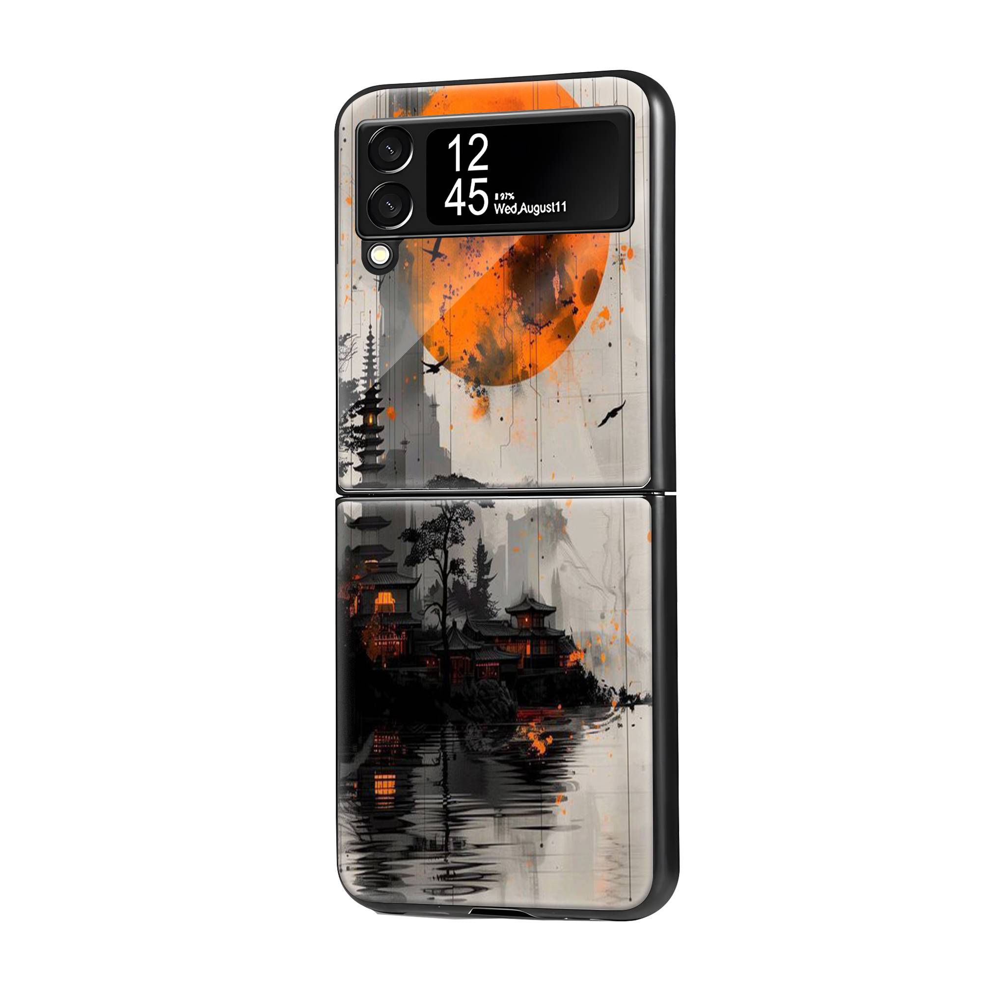 Orange Moon Samsung Z Flip Glass Case image 0