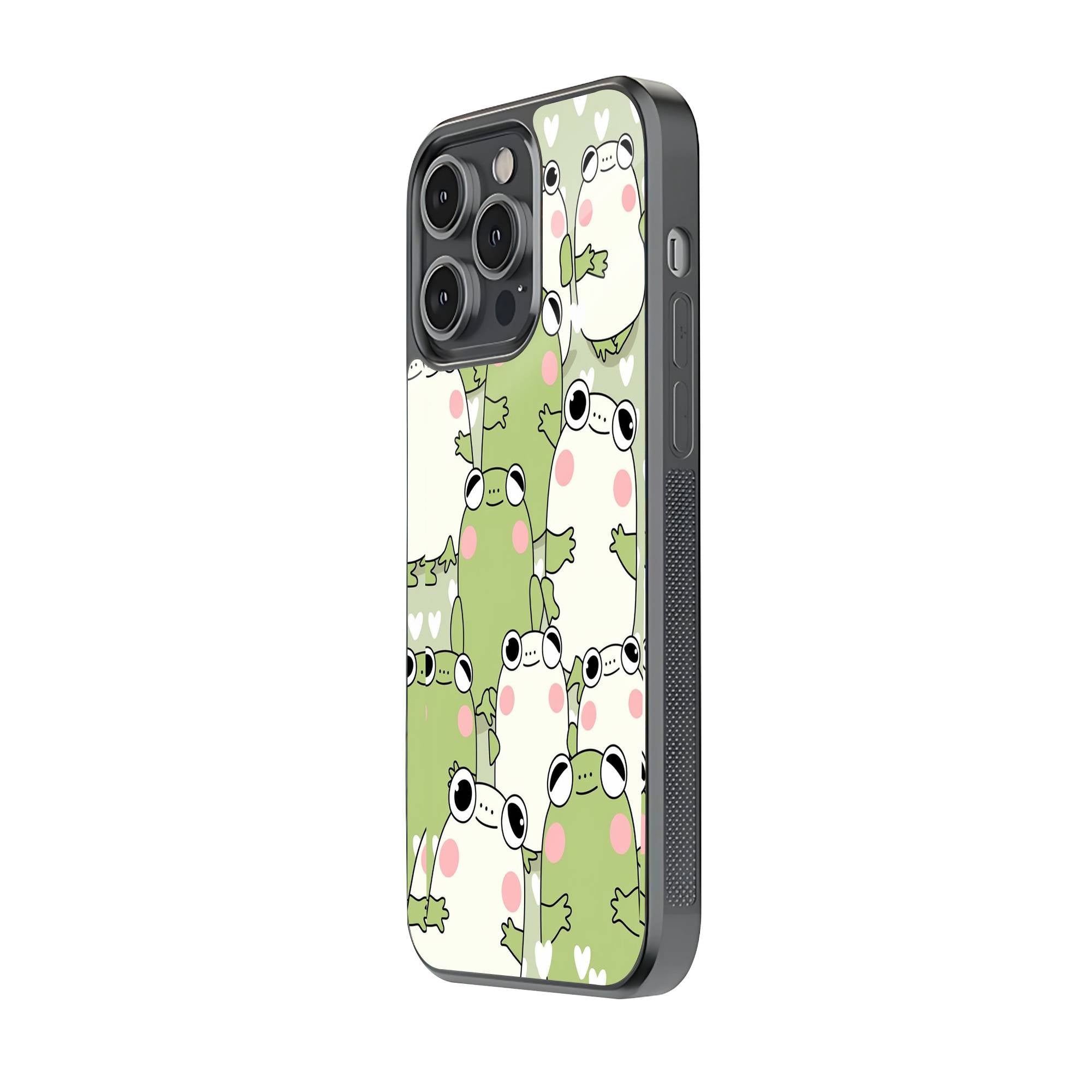 Cute Frogs Glass Case image 1