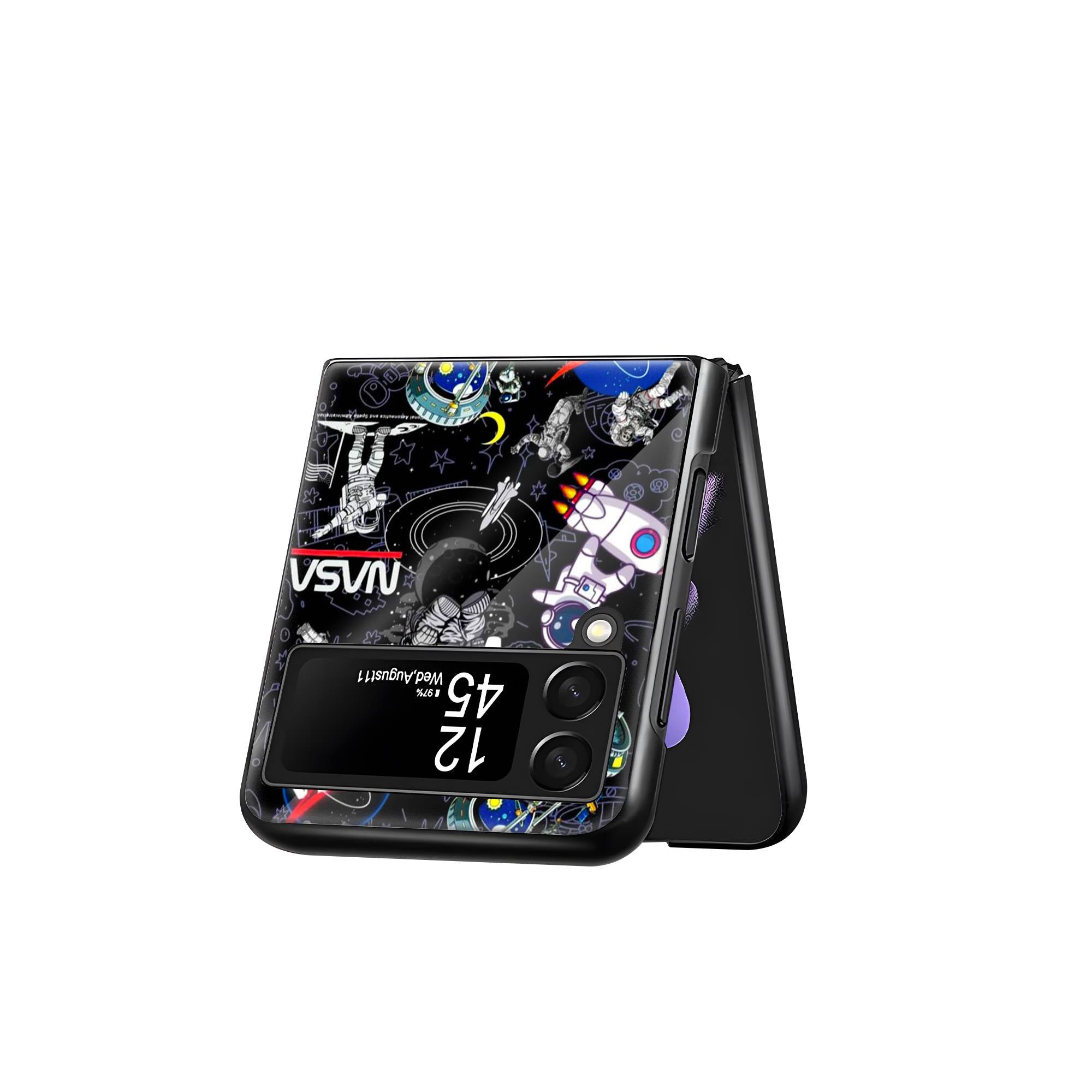 Space Aesthetic Samsung Z Flip Glass Case image 2