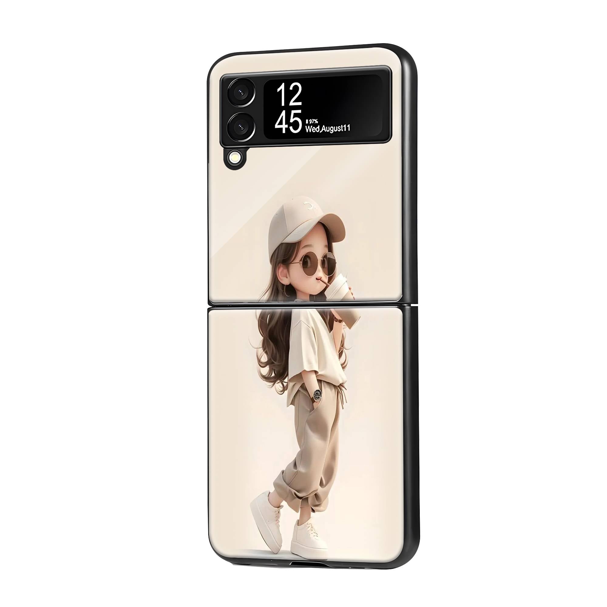 Tik Tok Girl Samsung Z Flip Glass Case image 0
